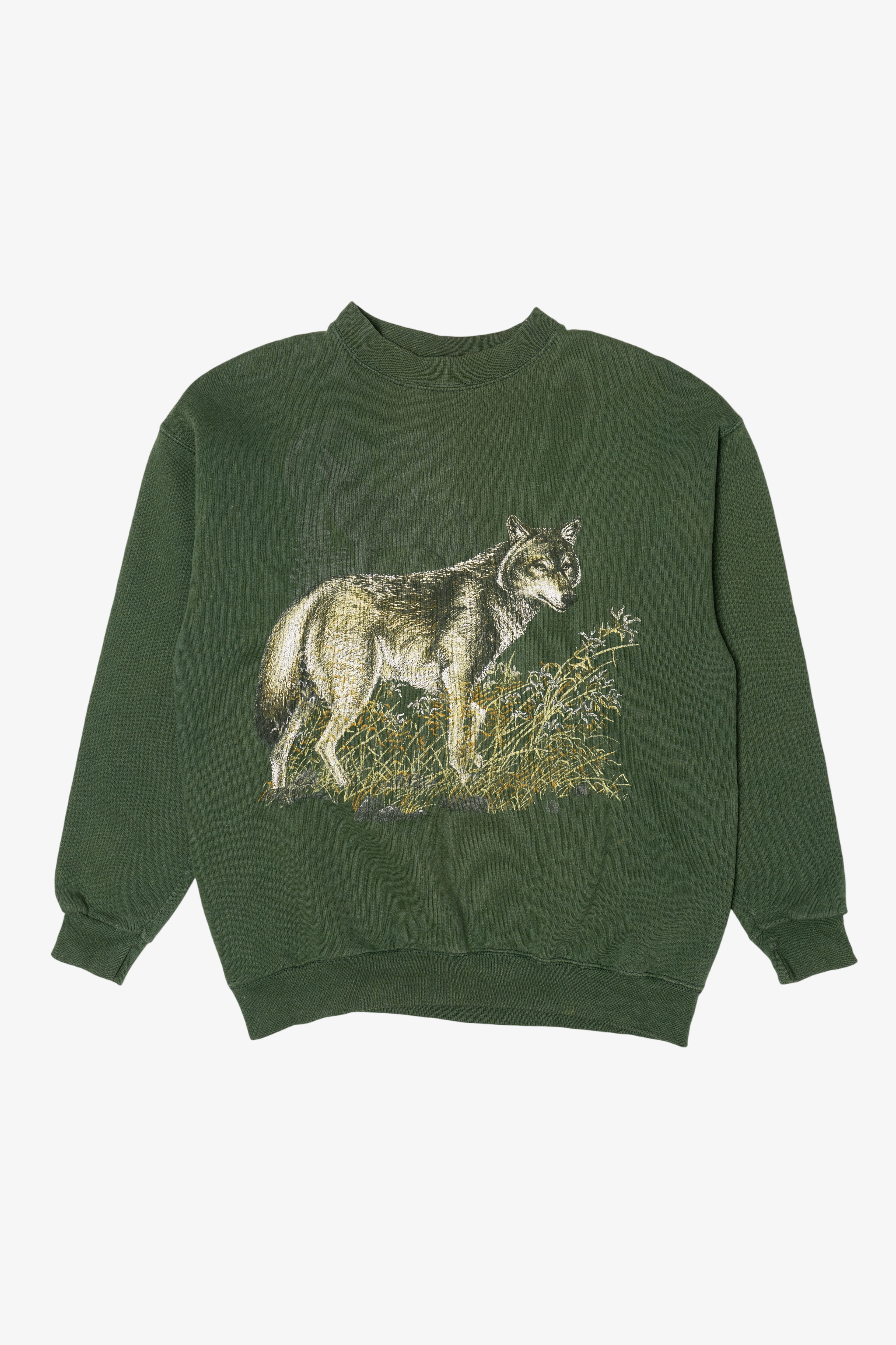 Vintage Wolf Green Tultex Sweatshirt (1990s)