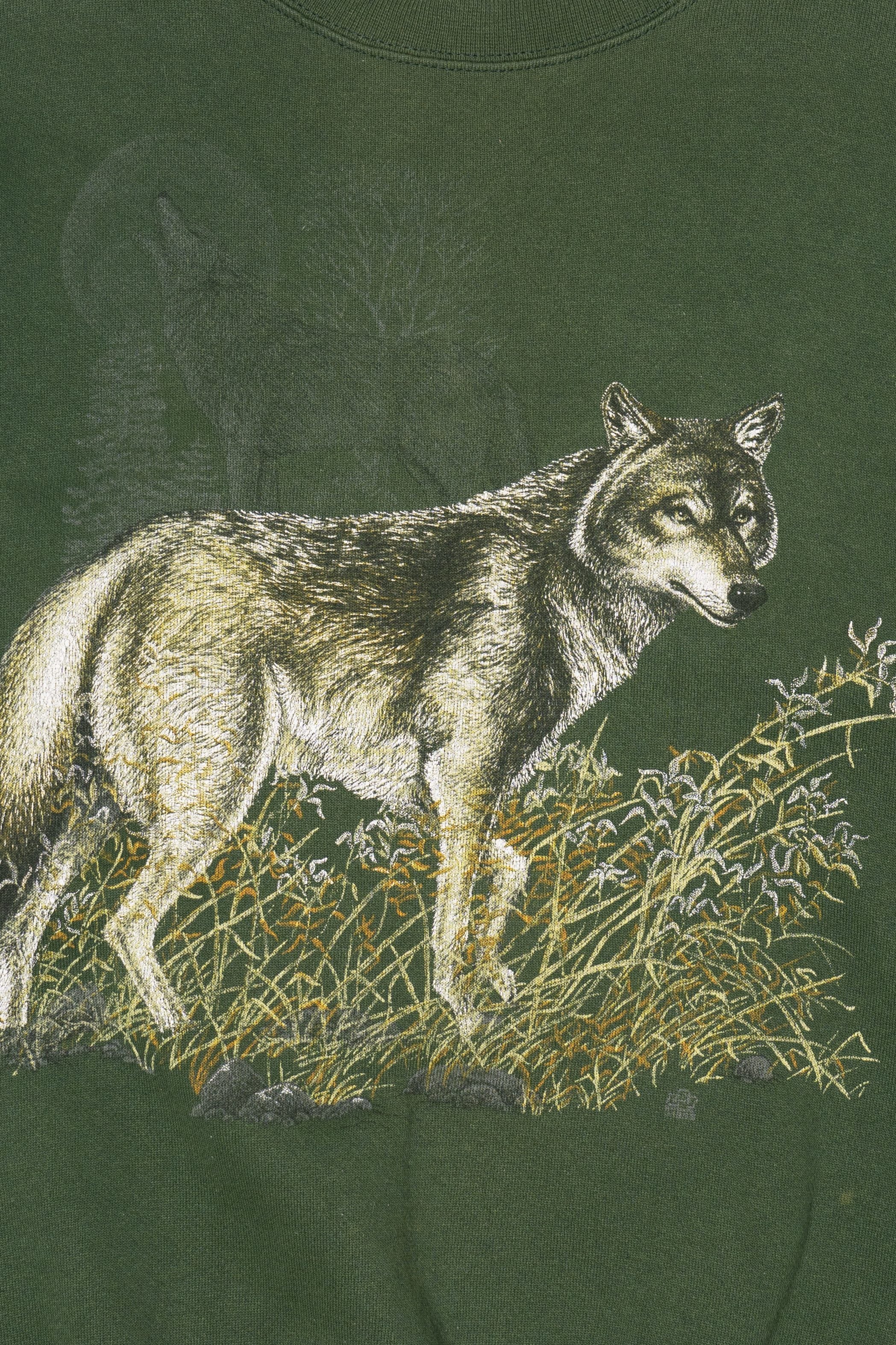 Vintage Wolf Green Tultex Sweatshirt (1990s)