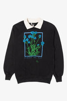 Vintage "Forget Me Not" Flowers Collared Sweatshirt (1980s)
