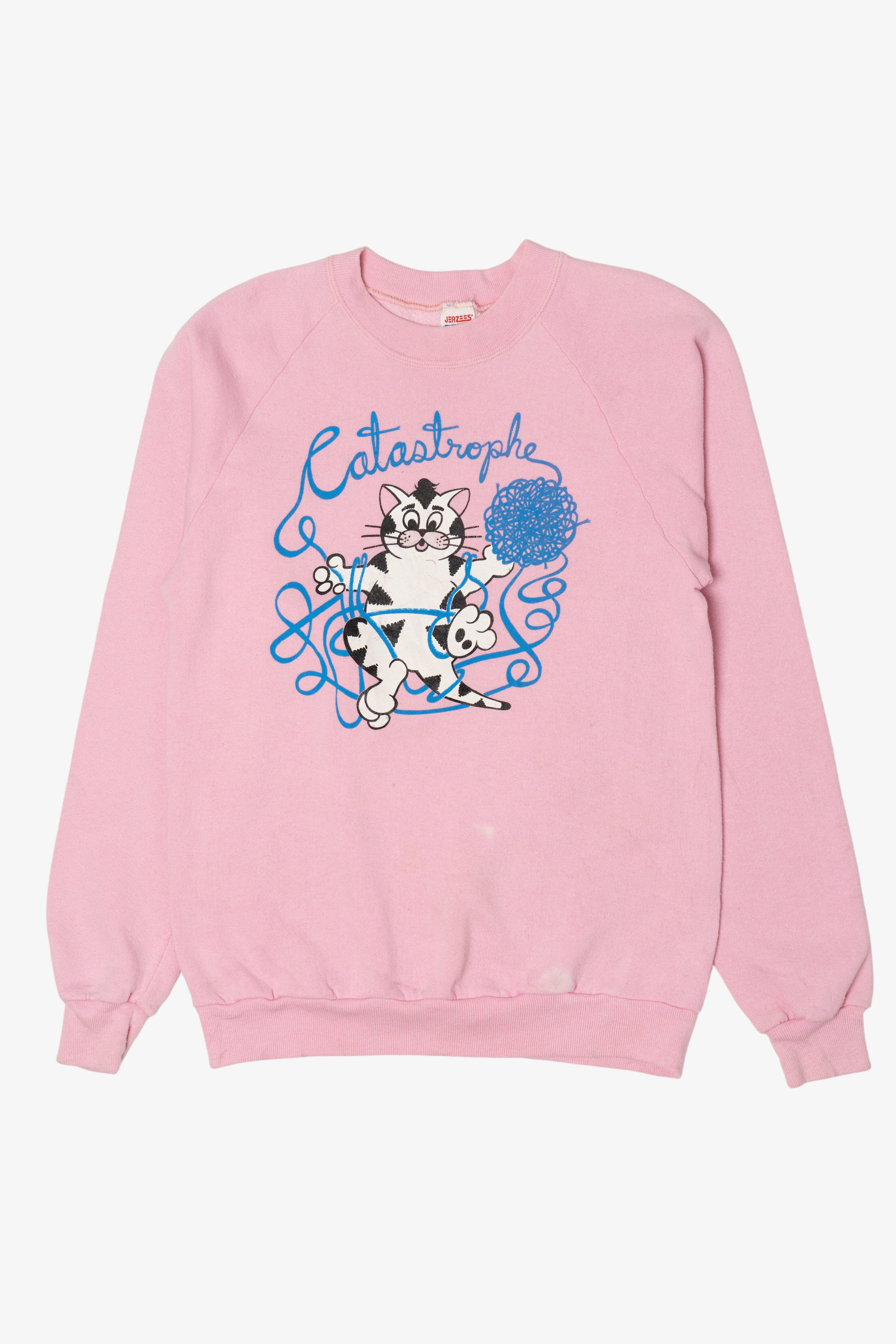 Vintage "Catastrophe" Cat In Yarn Sweatshirt (1980s)