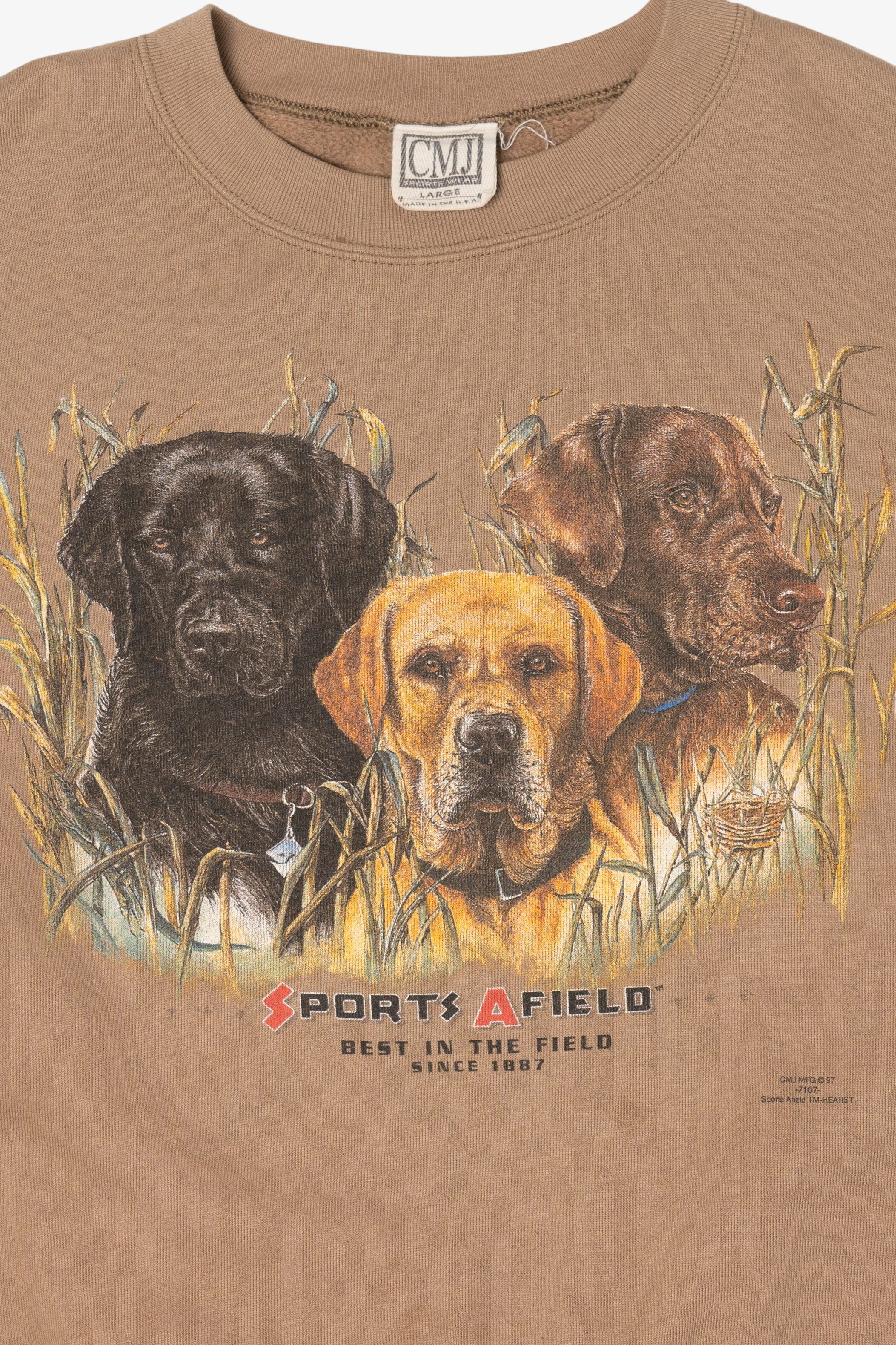 Vintage Labrador Dogs Sports A Field "Best In The Field" Sweatshirt (1990s)