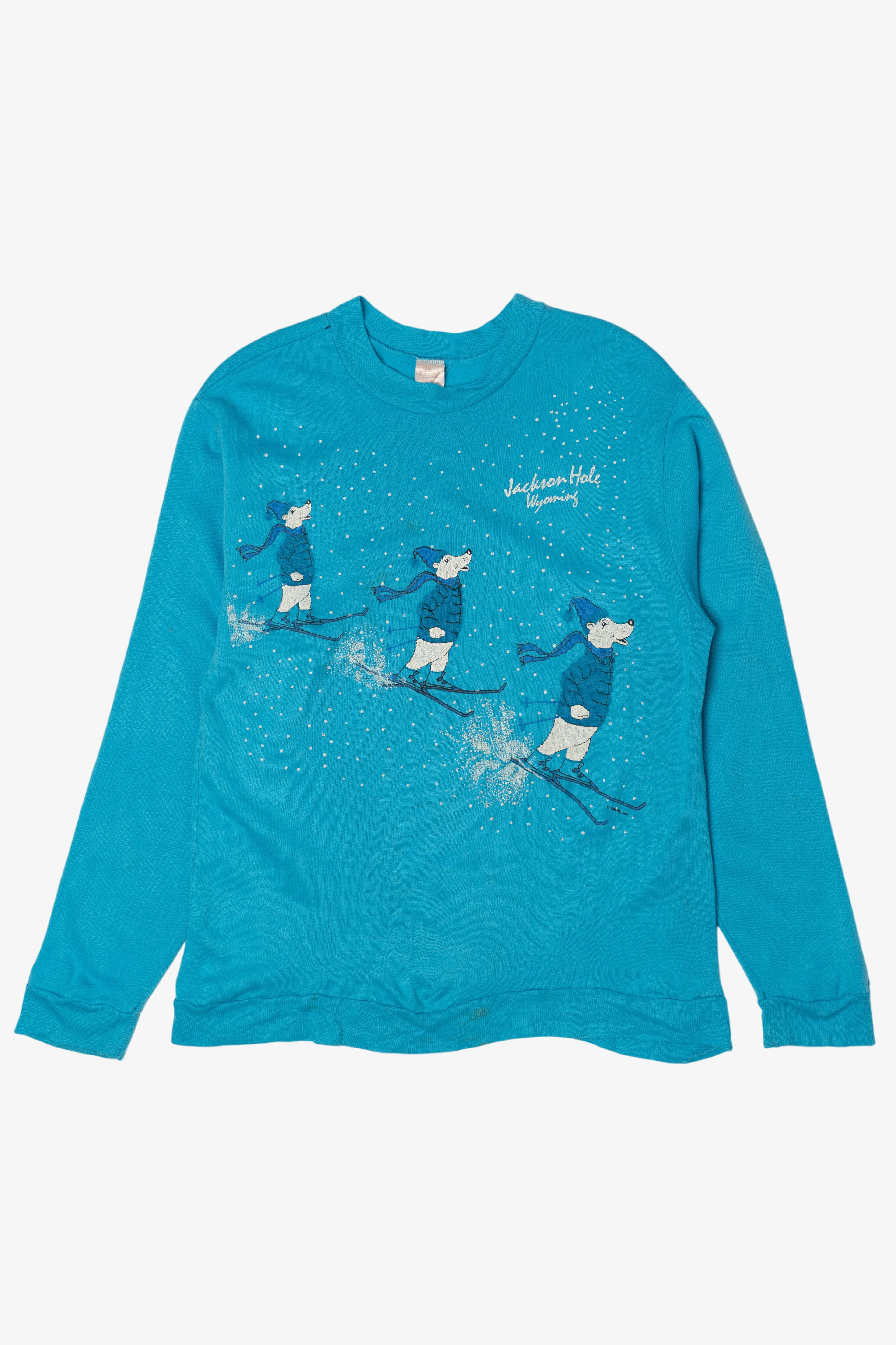 Vintage Jackson Hole Wyoming Skiing Polar Bears Sweatshirt (1980s)