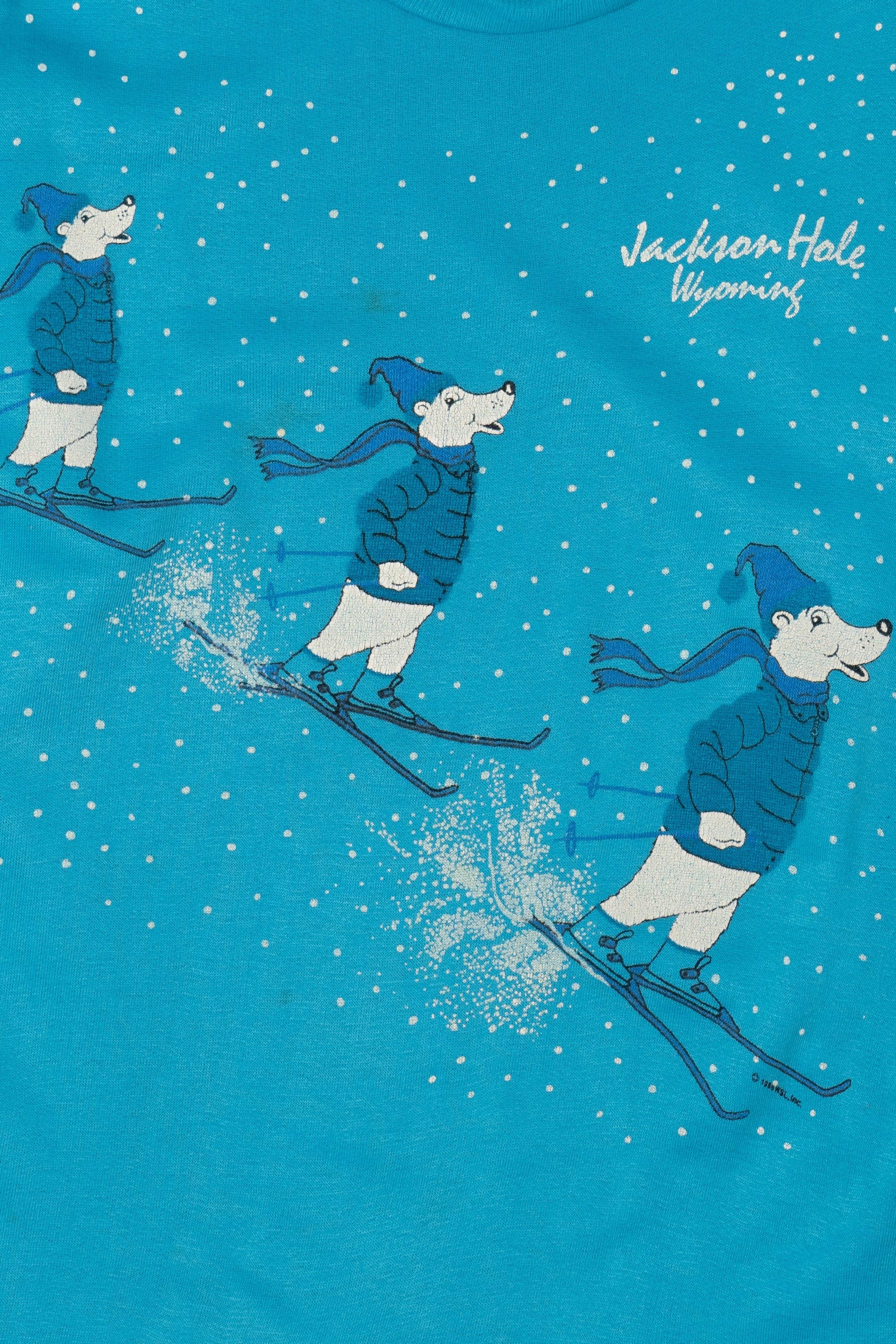 Vintage Jackson Hole Wyoming Skiing Polar Bears Sweatshirt (1980s)