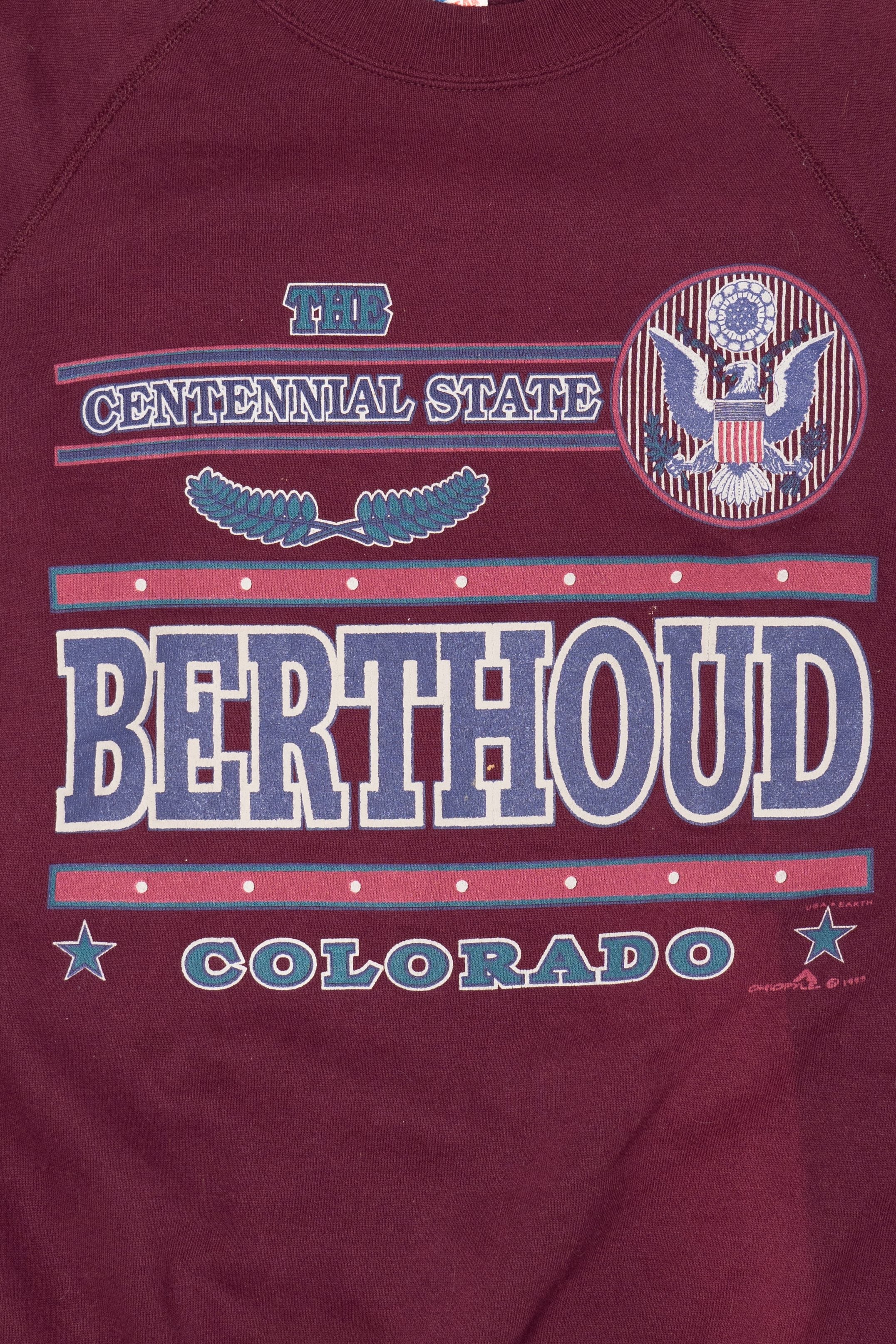 Vintage The Centennial State Berthoud Colorado Raglan Sweatshirt (1990s)