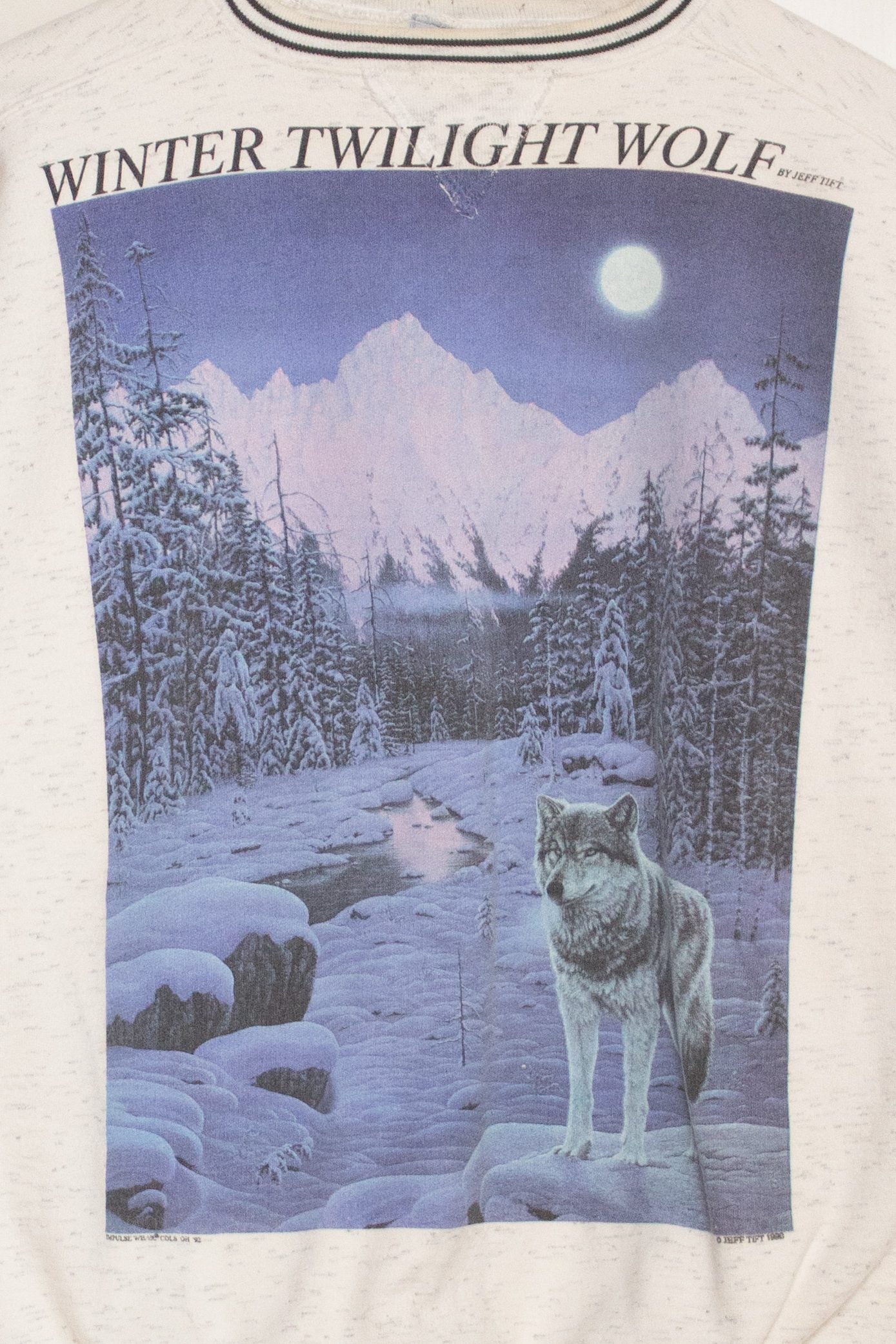 Vintage Winter Twilight Wolf Sweatshirt (1990s)