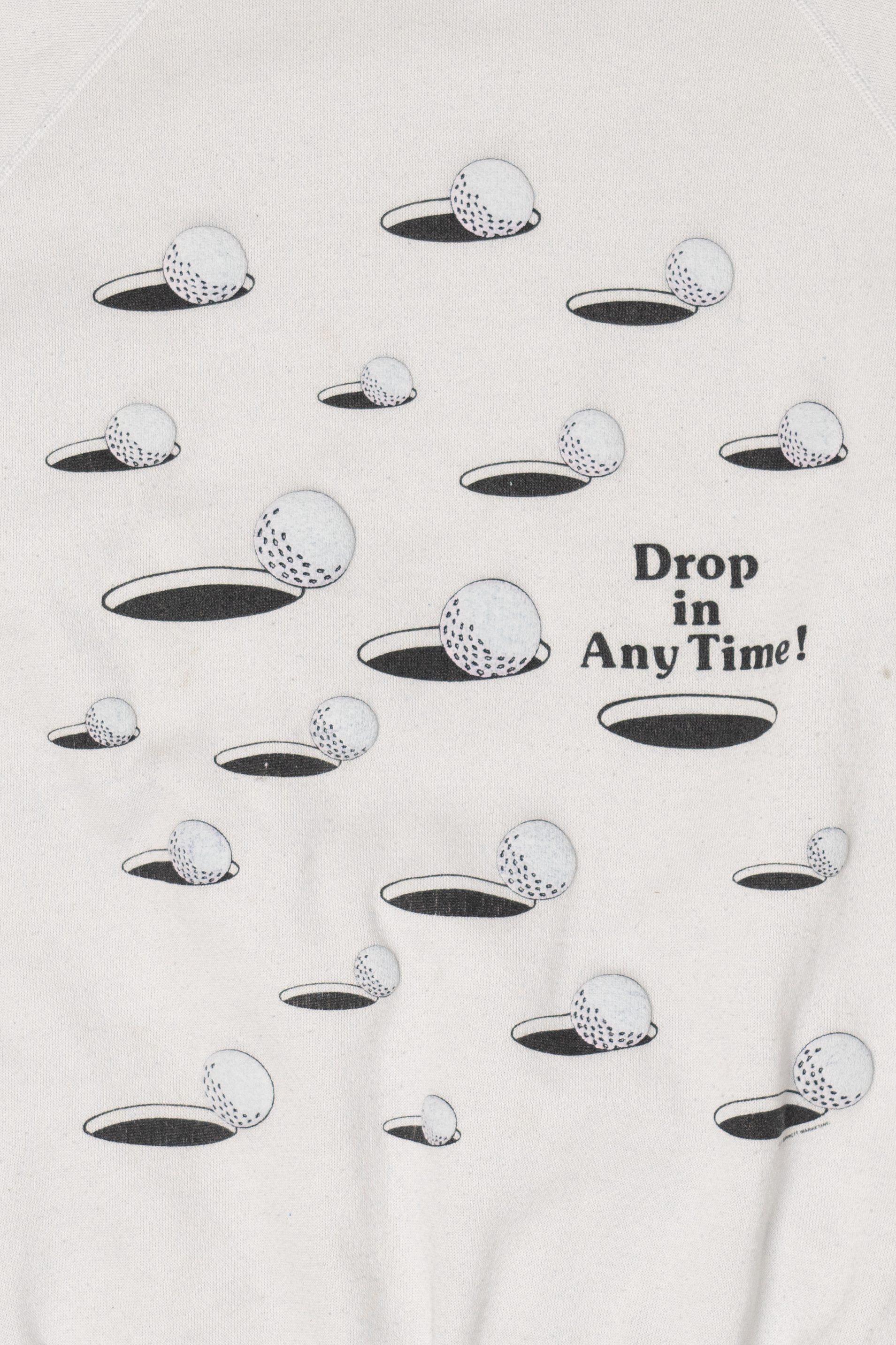 Vintage Embossed Golf "Drop In Any Time!" Sweatshirt (1980s)