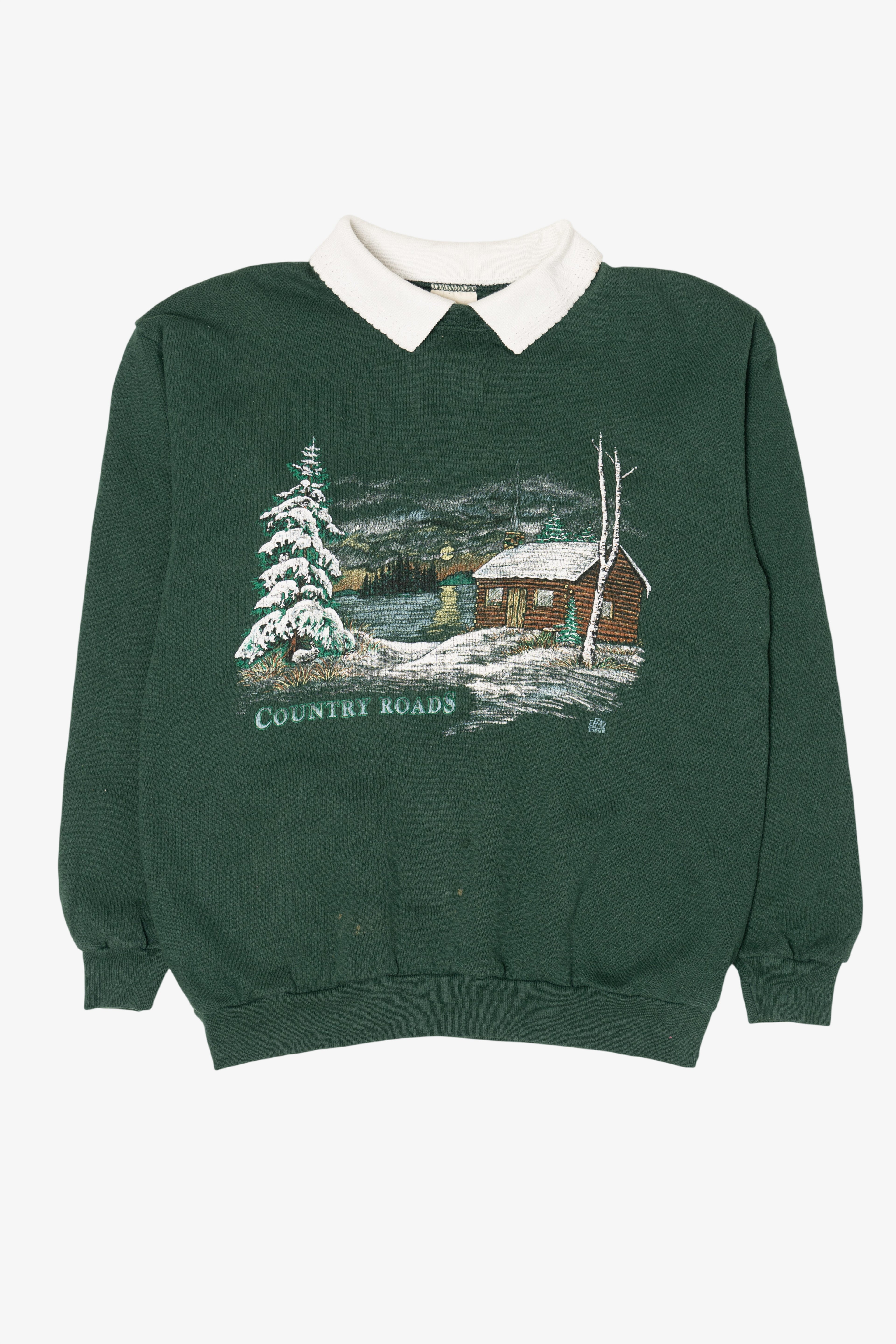 Vintage Country Roads Collared Sweatshirt (1990s)