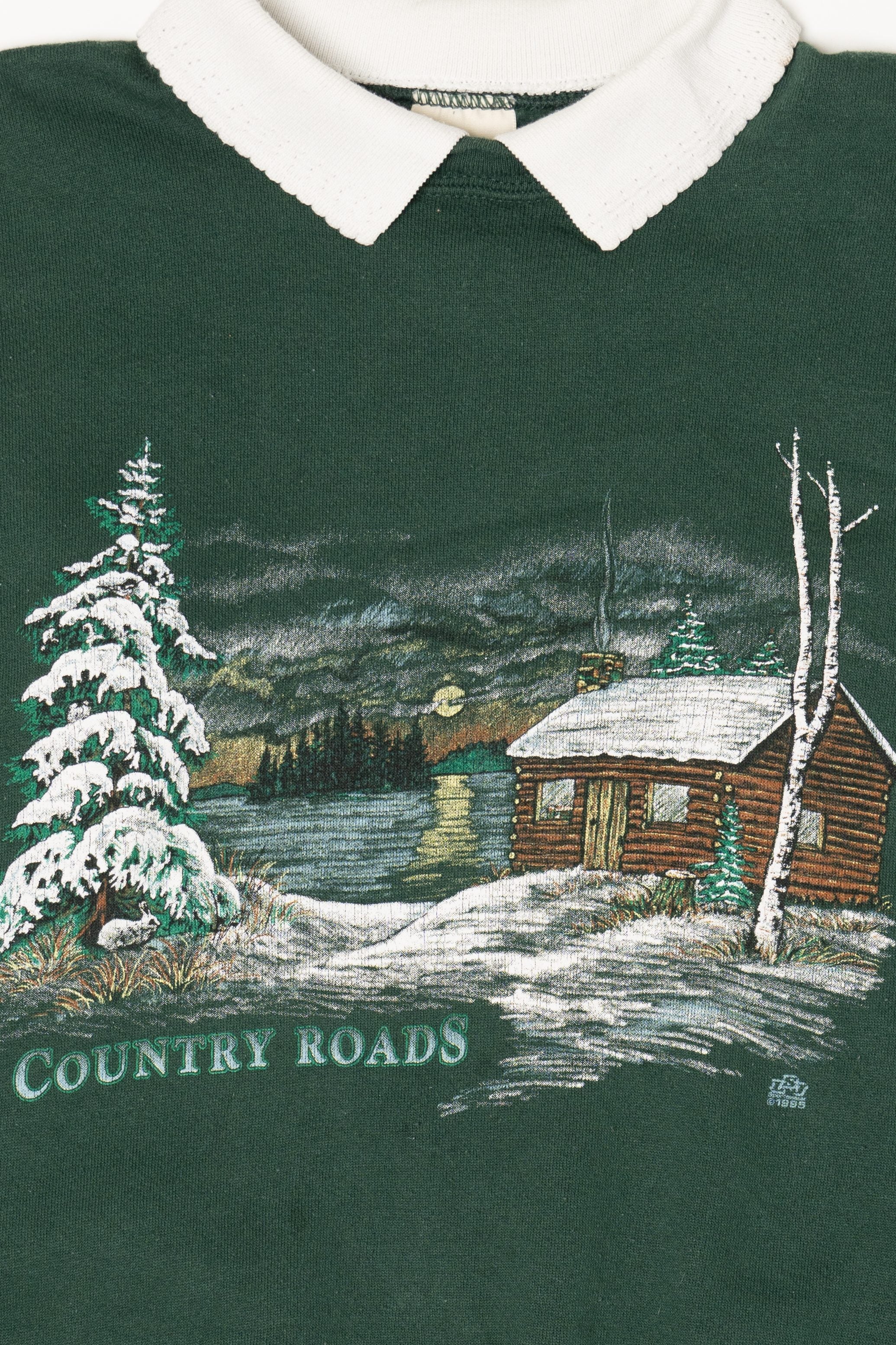 Vintage Country Roads Collared Sweatshirt (1990s)