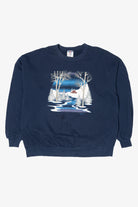 Vintage Winter Cabin Scene Sweatshirt (2000s)