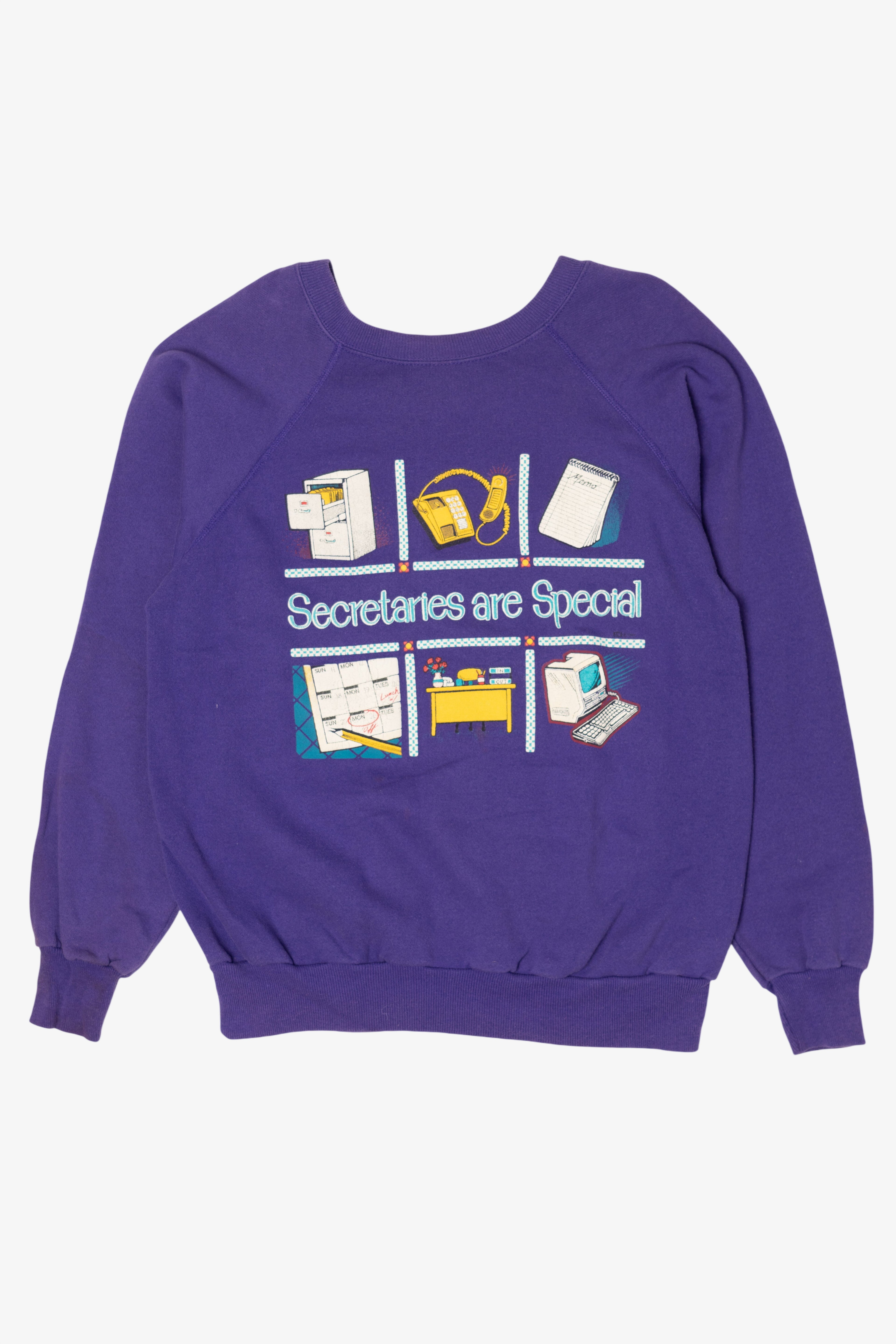 Vintage Secretaries Are Special Raglan Sweatshirt (1990s)
