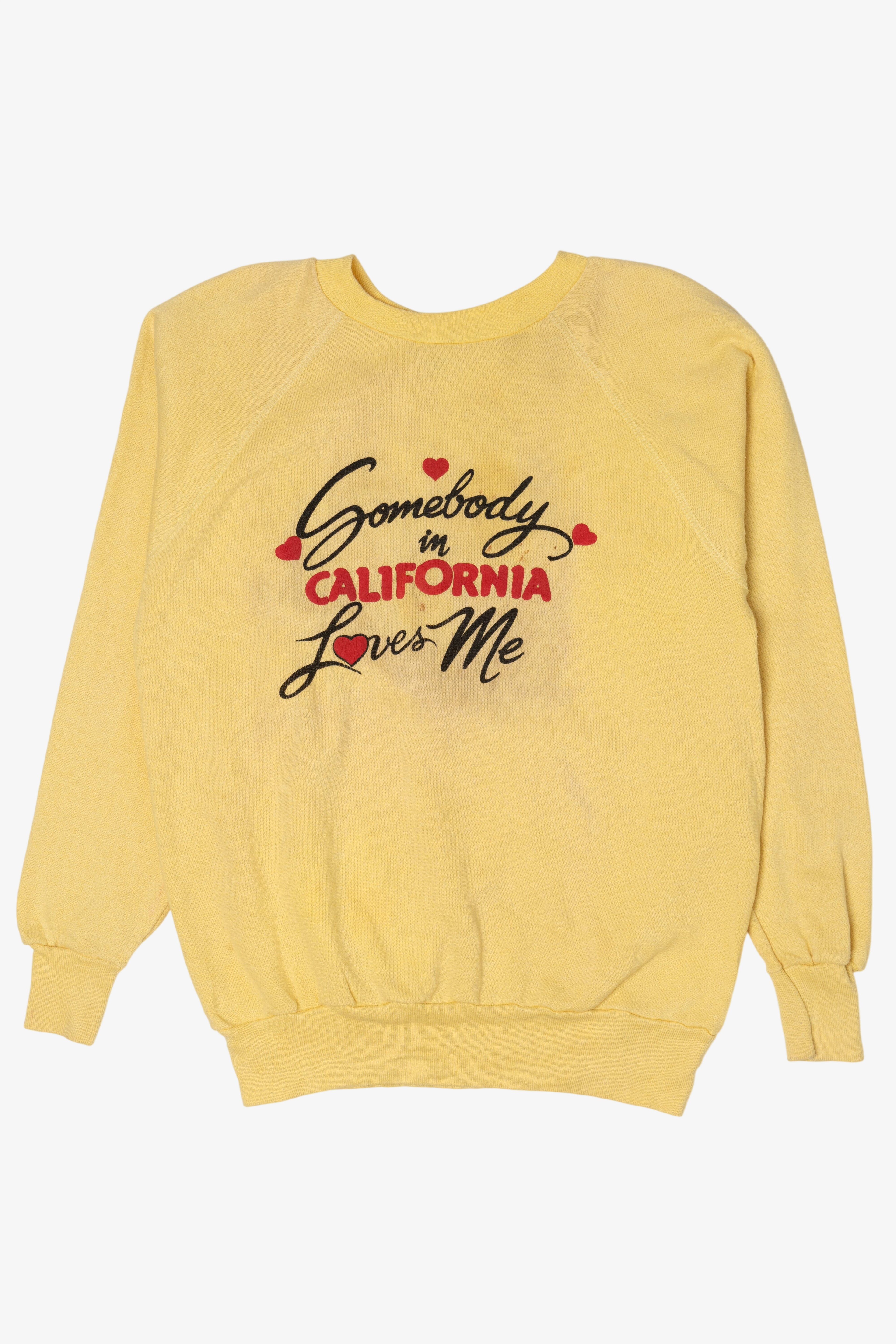 Vintage Distressed "Somebody In California Loves Me" Sweatshirt (1980s)