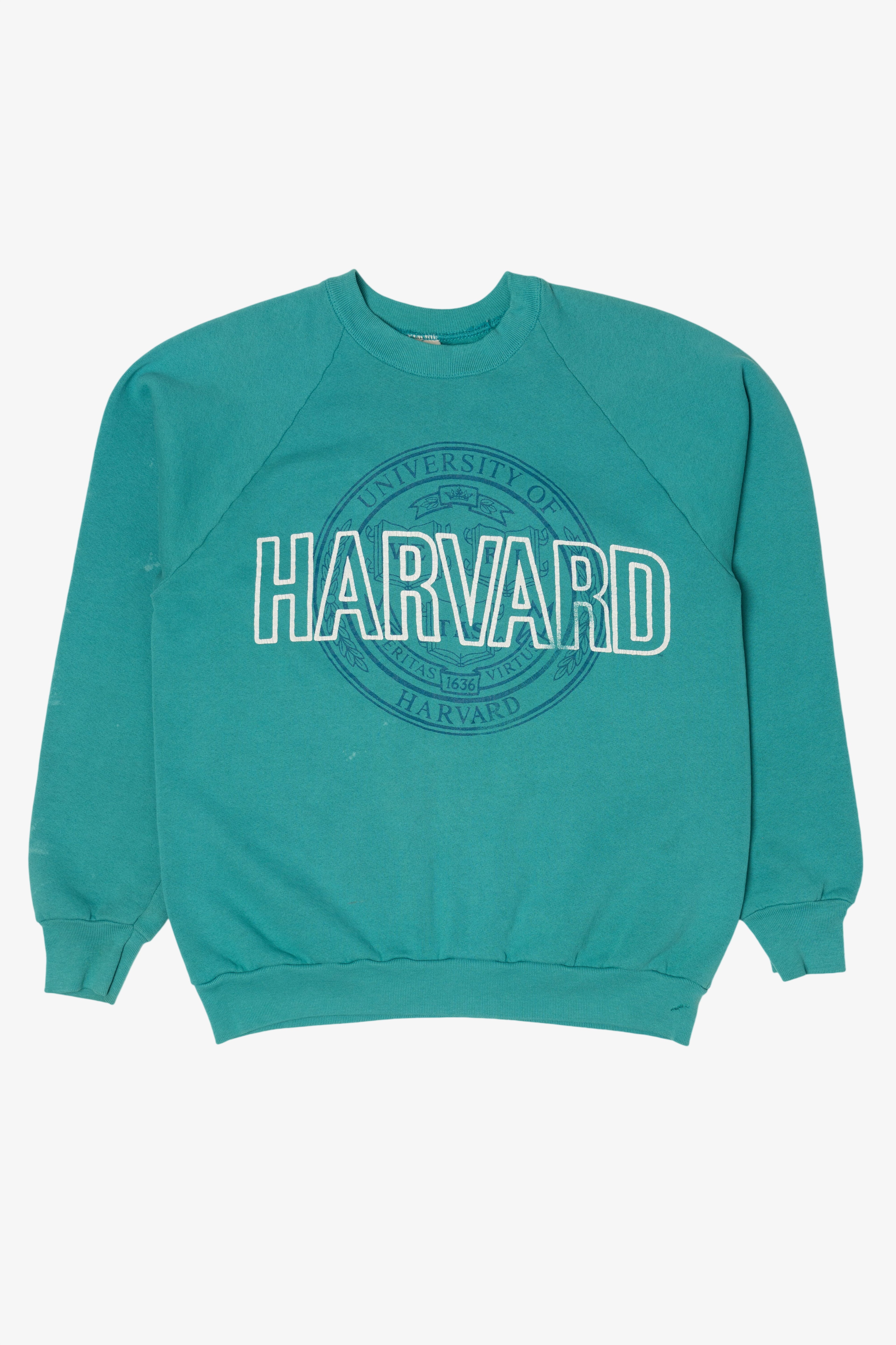 Vintage Turquoise Harvard University Raglan Sweatshirt (1990s)
