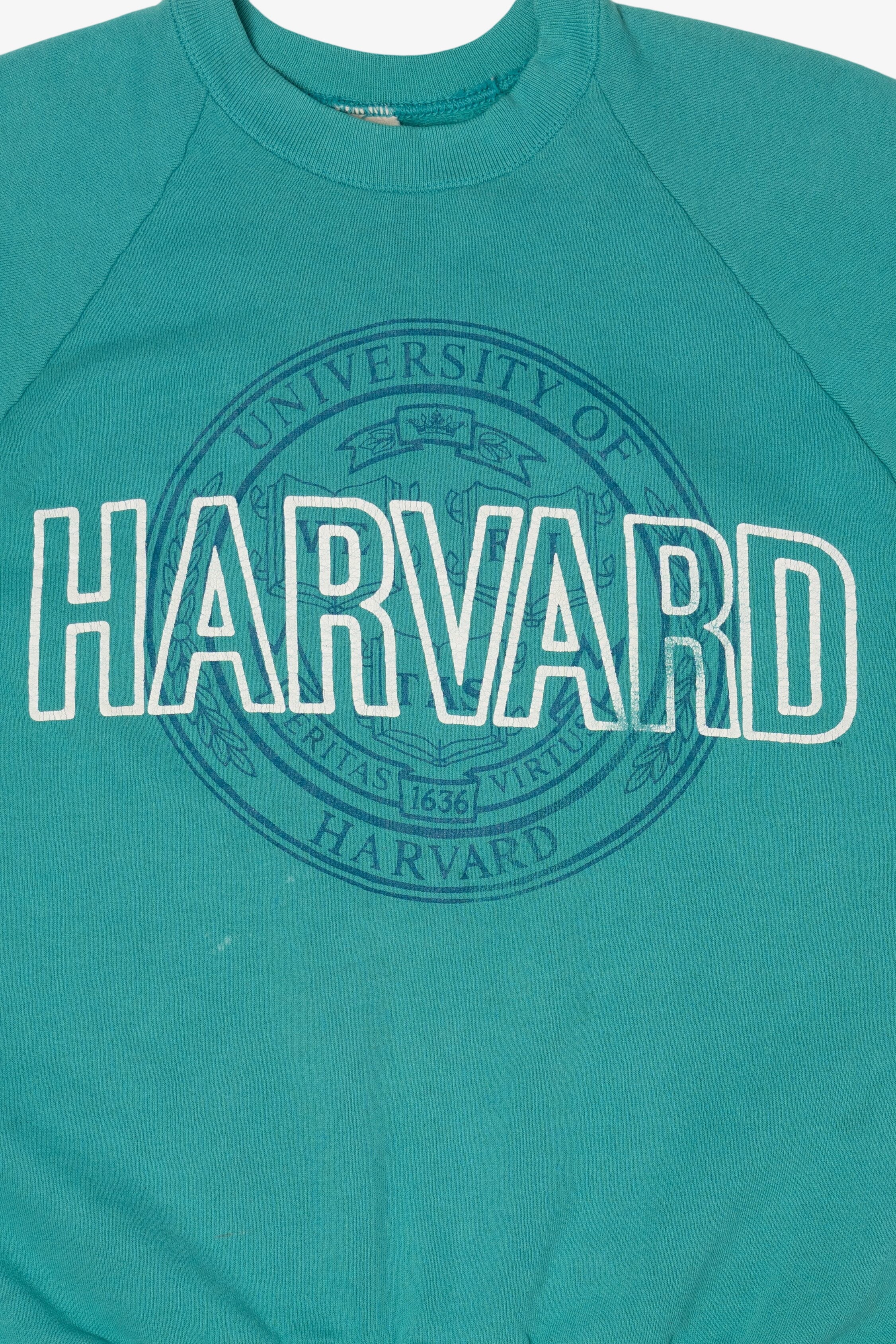 Vintage Turquoise Harvard University Raglan Sweatshirt (1990s)