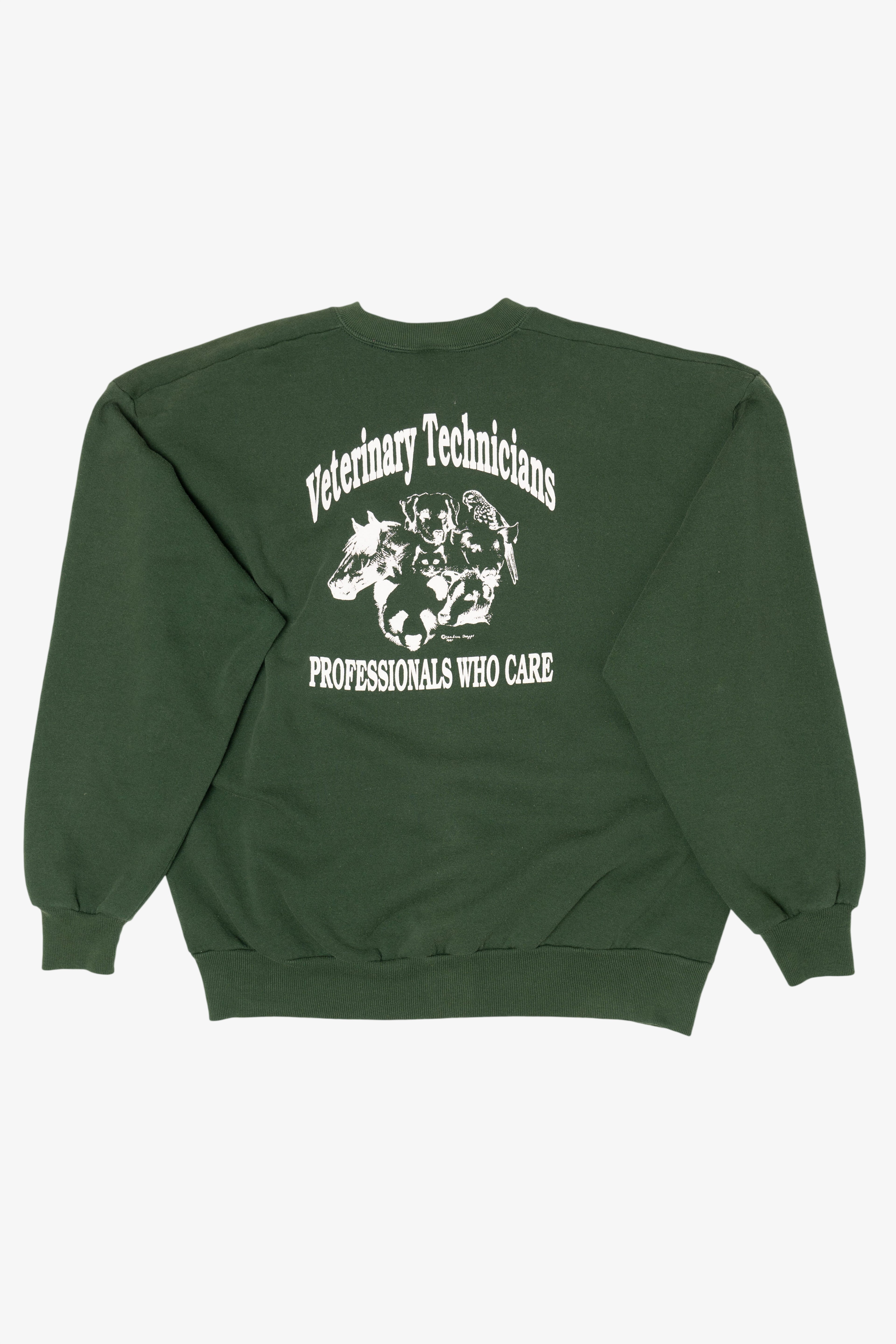 Vintage Veterinary Technicians "Professionals Who Care" Sweatshirt (1990s)