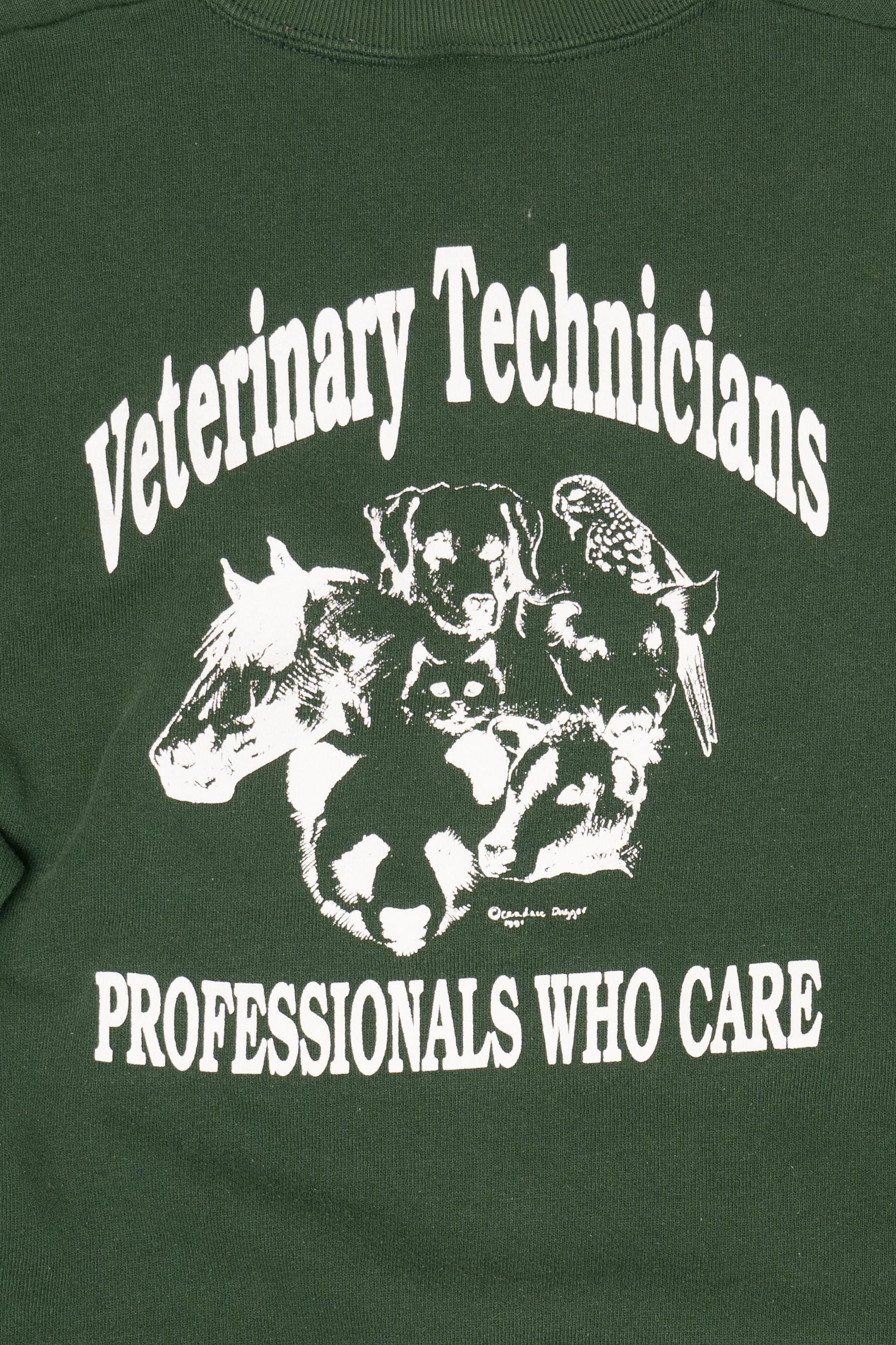 Vintage Veterinary Technicians "Professionals Who Care" Sweatshirt (1990s)