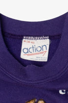 Vintage Purple "Connie" Embroidered Lion Raglan Sweatshirt (1980s)