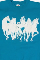Vintage Embossed Horses Front/Back Sweatshirt (1990s)
