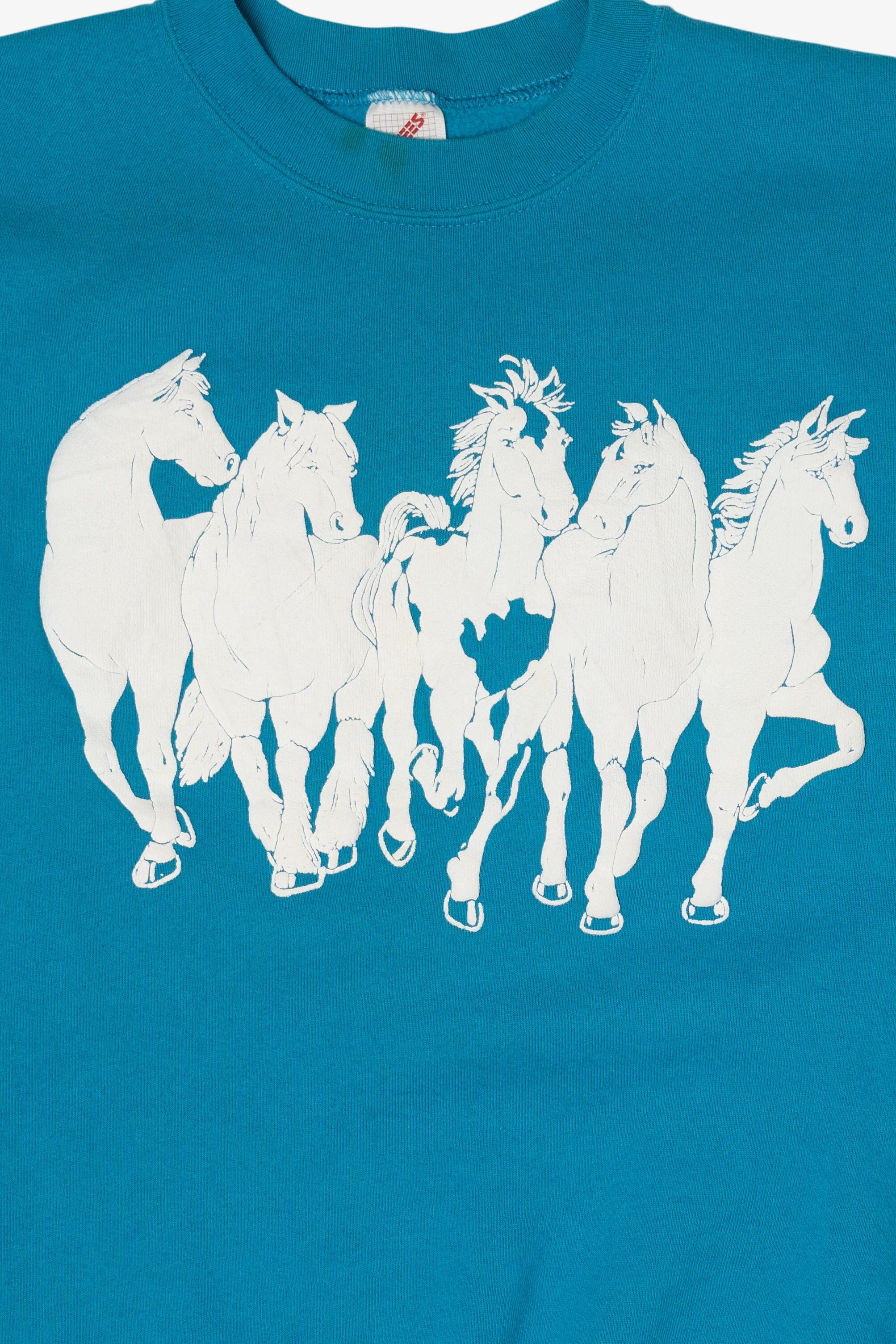 Vintage Embossed Horses Front/Back Sweatshirt (1990s)