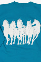 Vintage Embossed Horses Front/Back Sweatshirt (1990s)