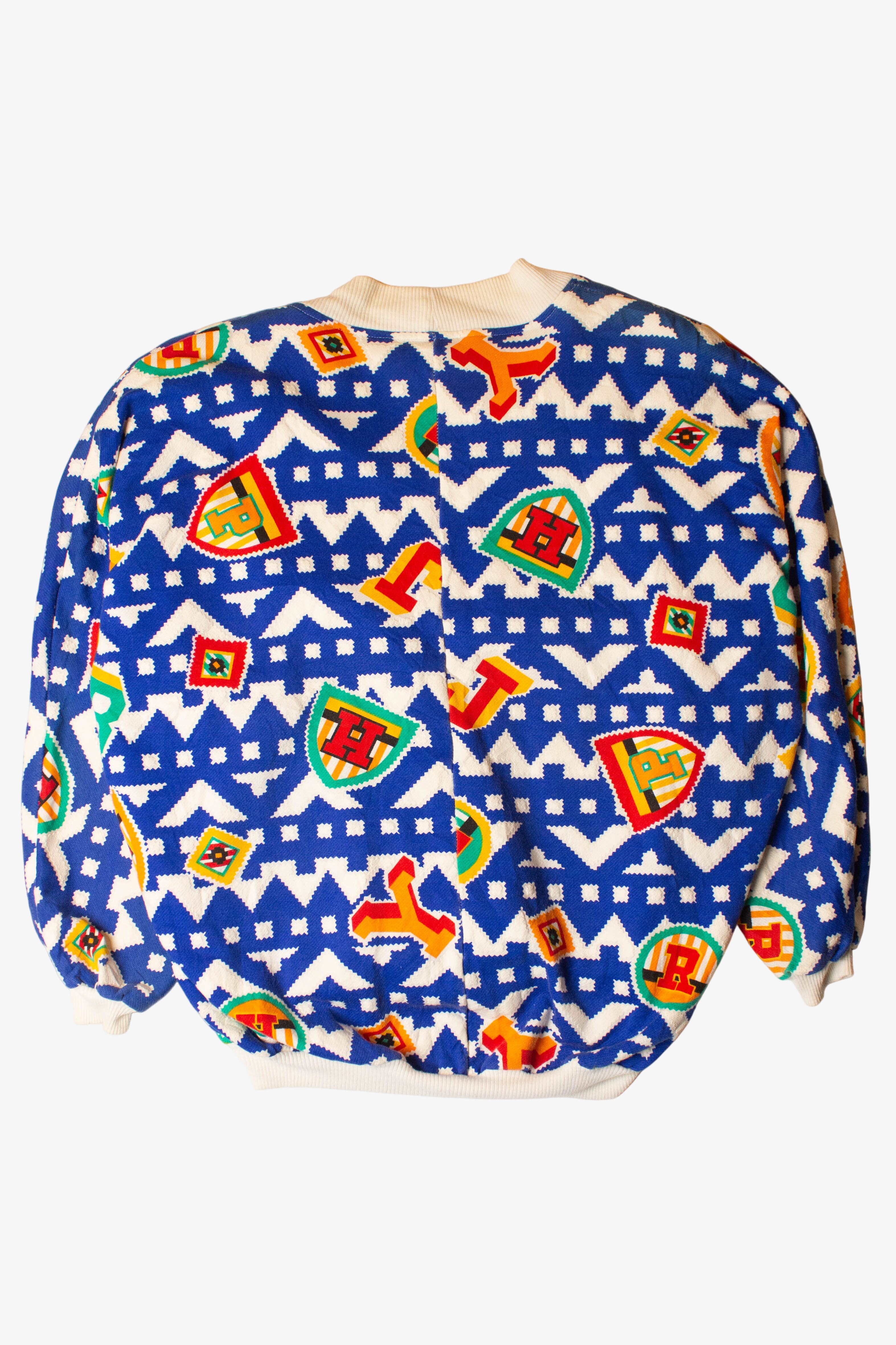 Vintage Athletic Stamps Cardigan Sweatshirt (1990s)