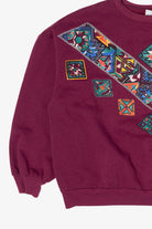 Vintage Burgundy Southwestern Geometric Sweatshirt (1990s)