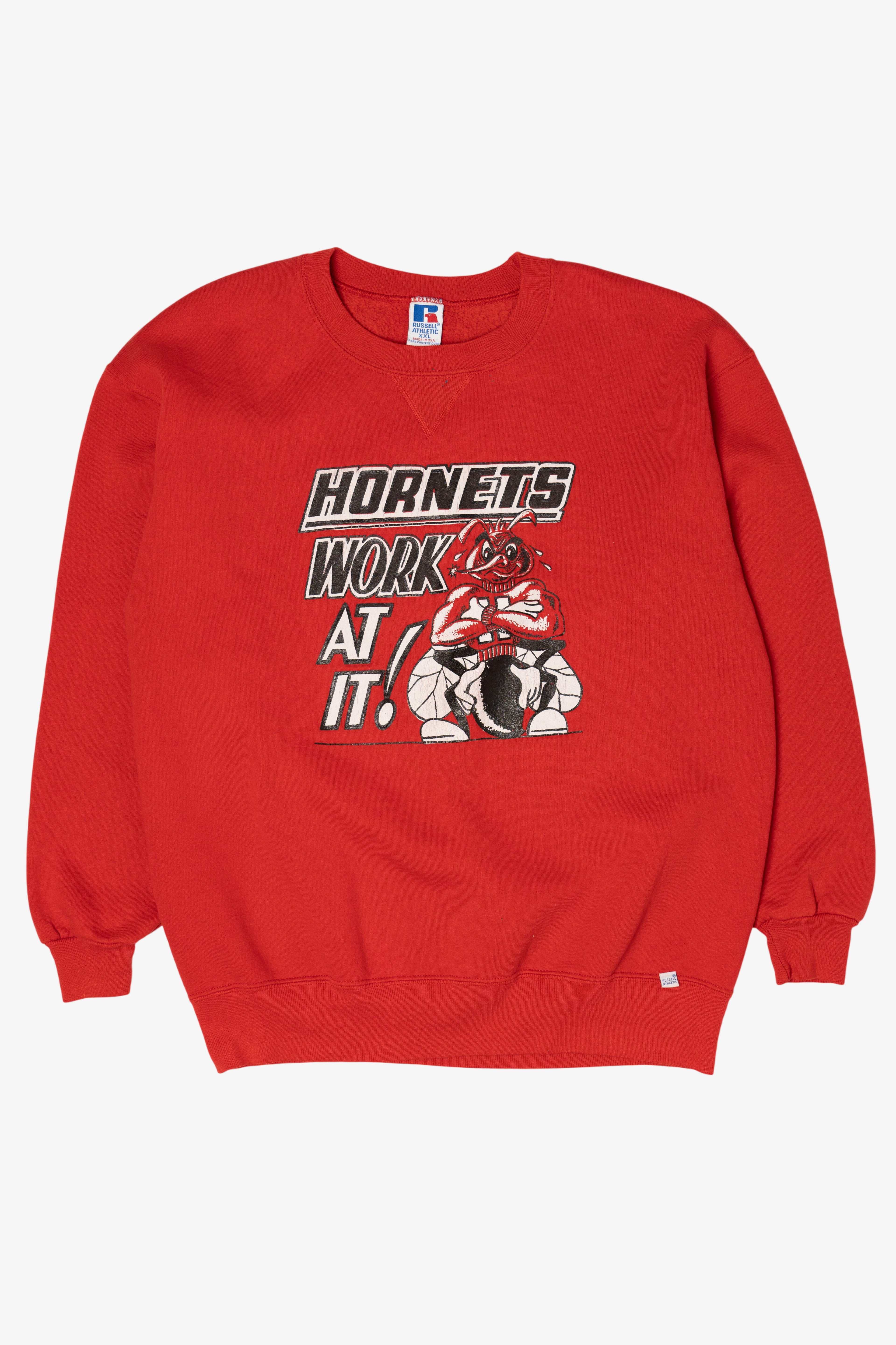 Vintage "Hornets Work At It!" Football Team Sweatshirt (1990s)