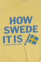 Vintage "How Swede It Is" Lindstrom, MN Swedish Flag Raglan Sweatshirt (1990s)