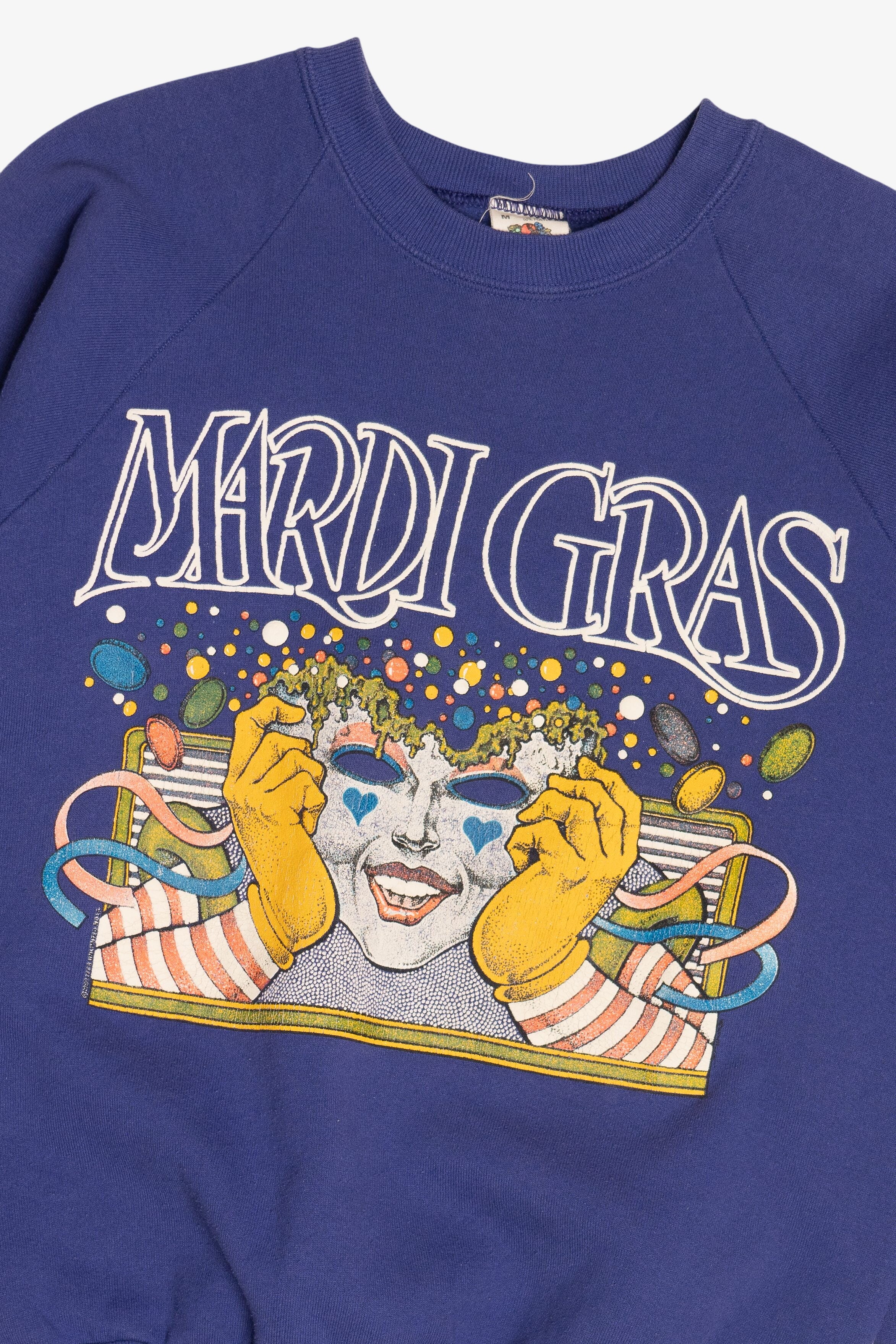 Vintage "Mardi Gras" Mask Sweatshirt (1990s)