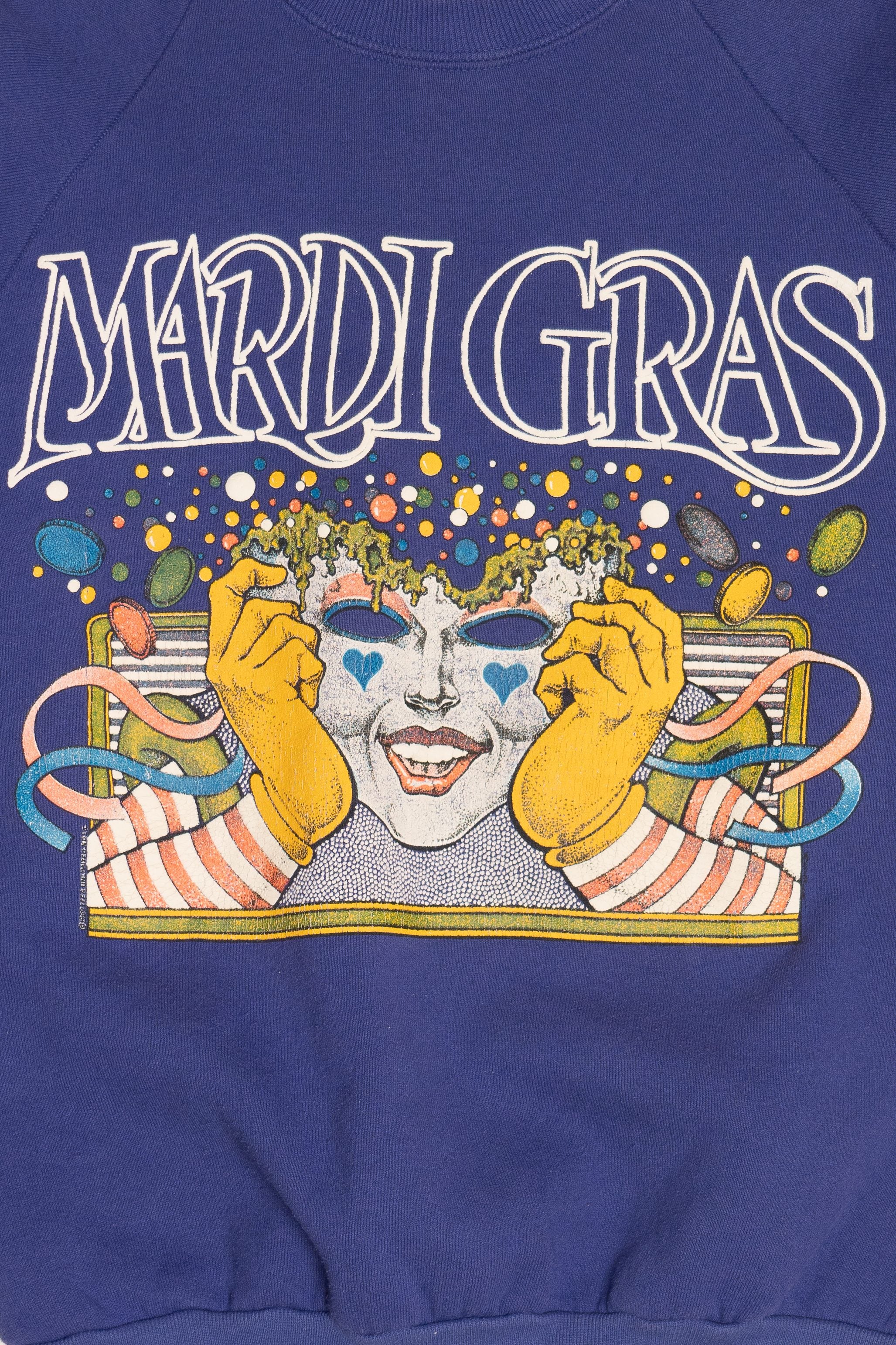 Vintage "Mardi Gras" Mask Sweatshirt (1990s)
