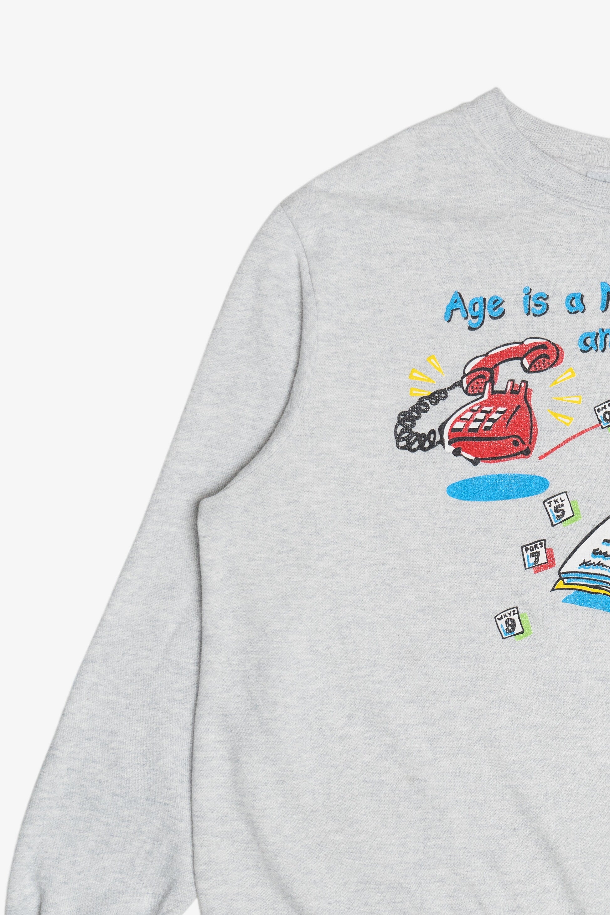 Vintage "Age Is A Number And Mine Is Unlisted" Phone Book Humor Sweatshirt (1980s)