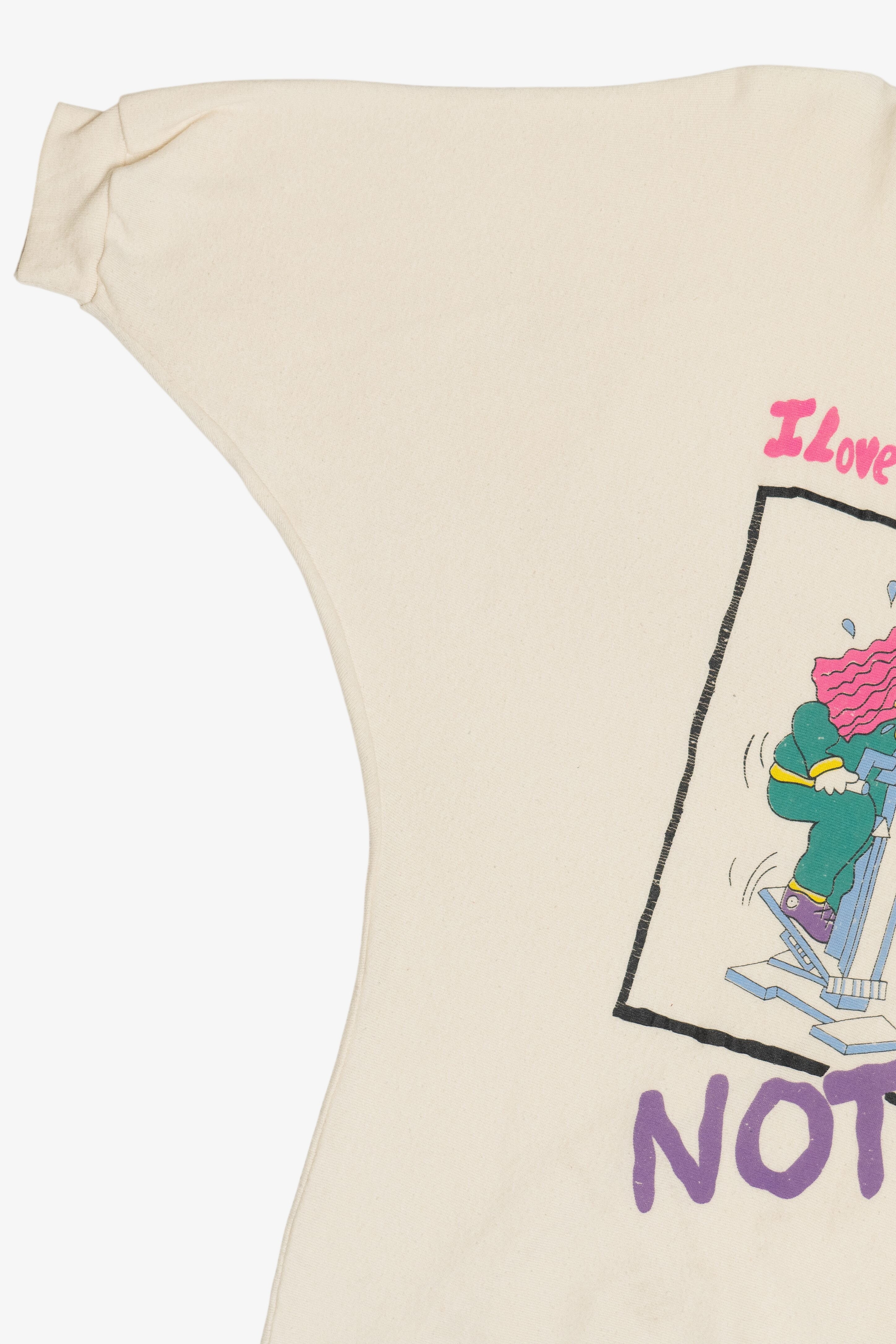 Vintage "I Love To Workout NOT!" Dolman Short Sleeve Batwing Sweatshirt (1980s)