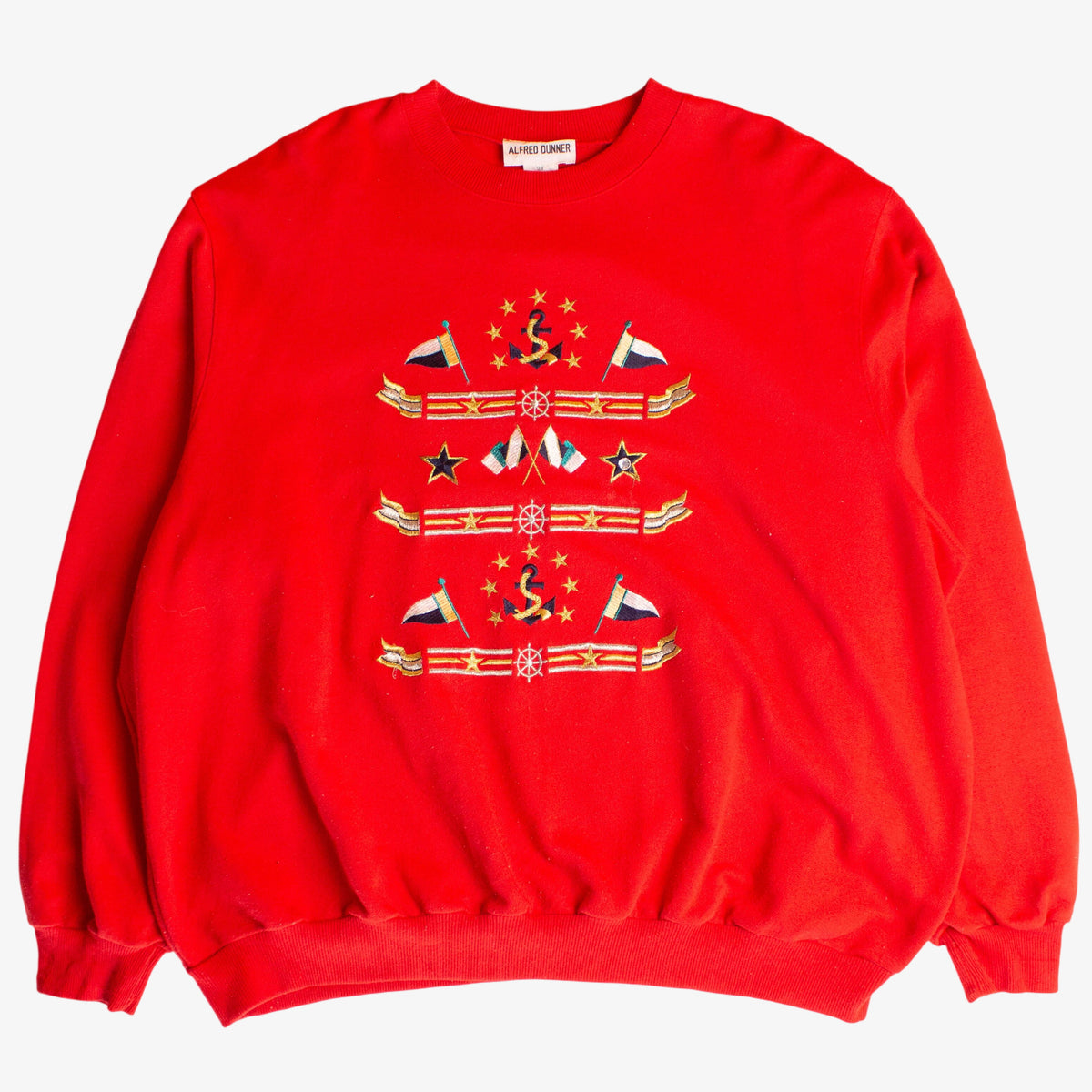 Vintage Red Embroidered Nautical Symbols Sweatshirt (1990s) – Ragstock