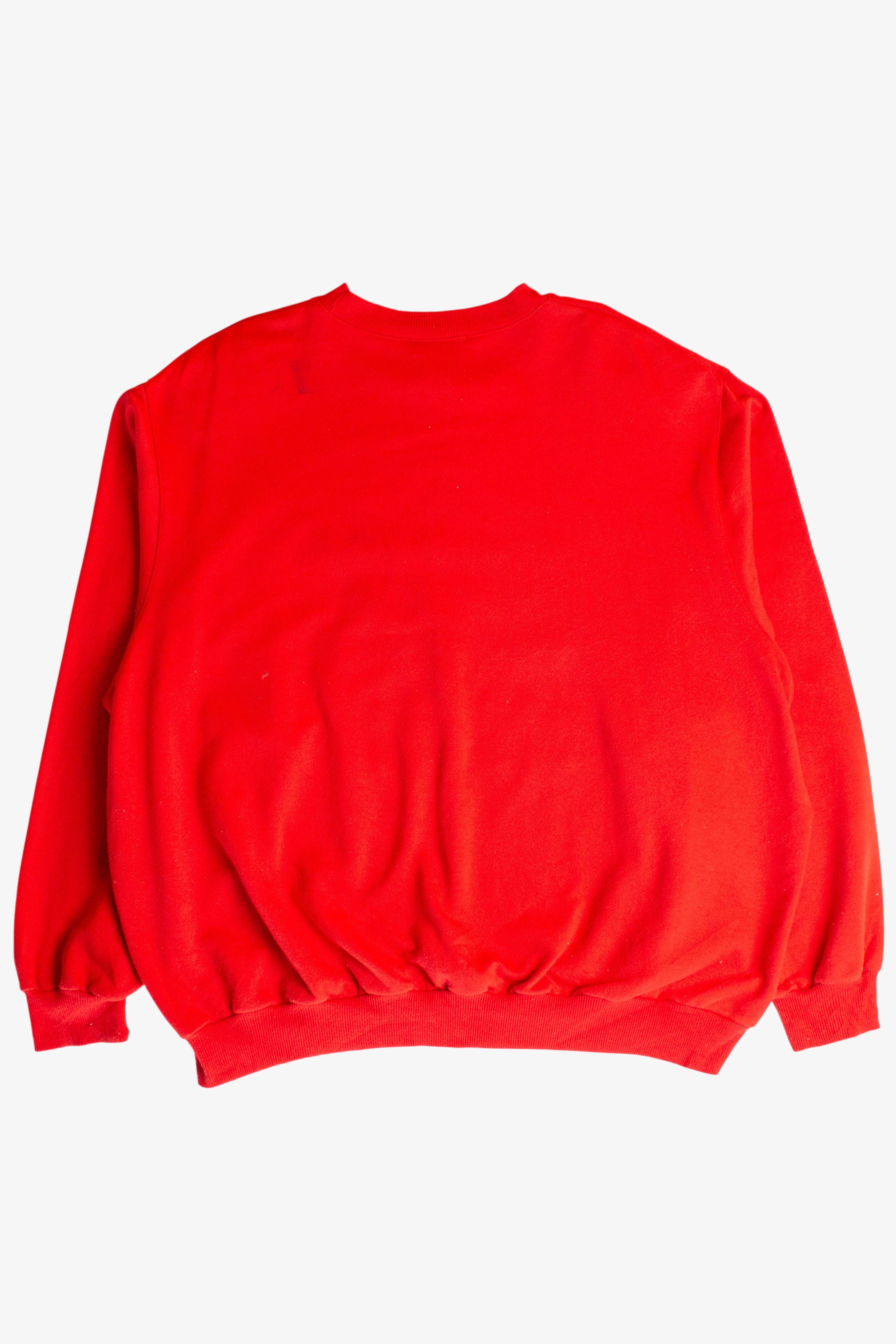 Vintage Red Embroidered Nautical Symbols Sweatshirt (1990s)