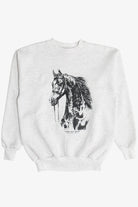 Vintage Horse Illustration Summer Frost Designs Sweatshirt (1990s)