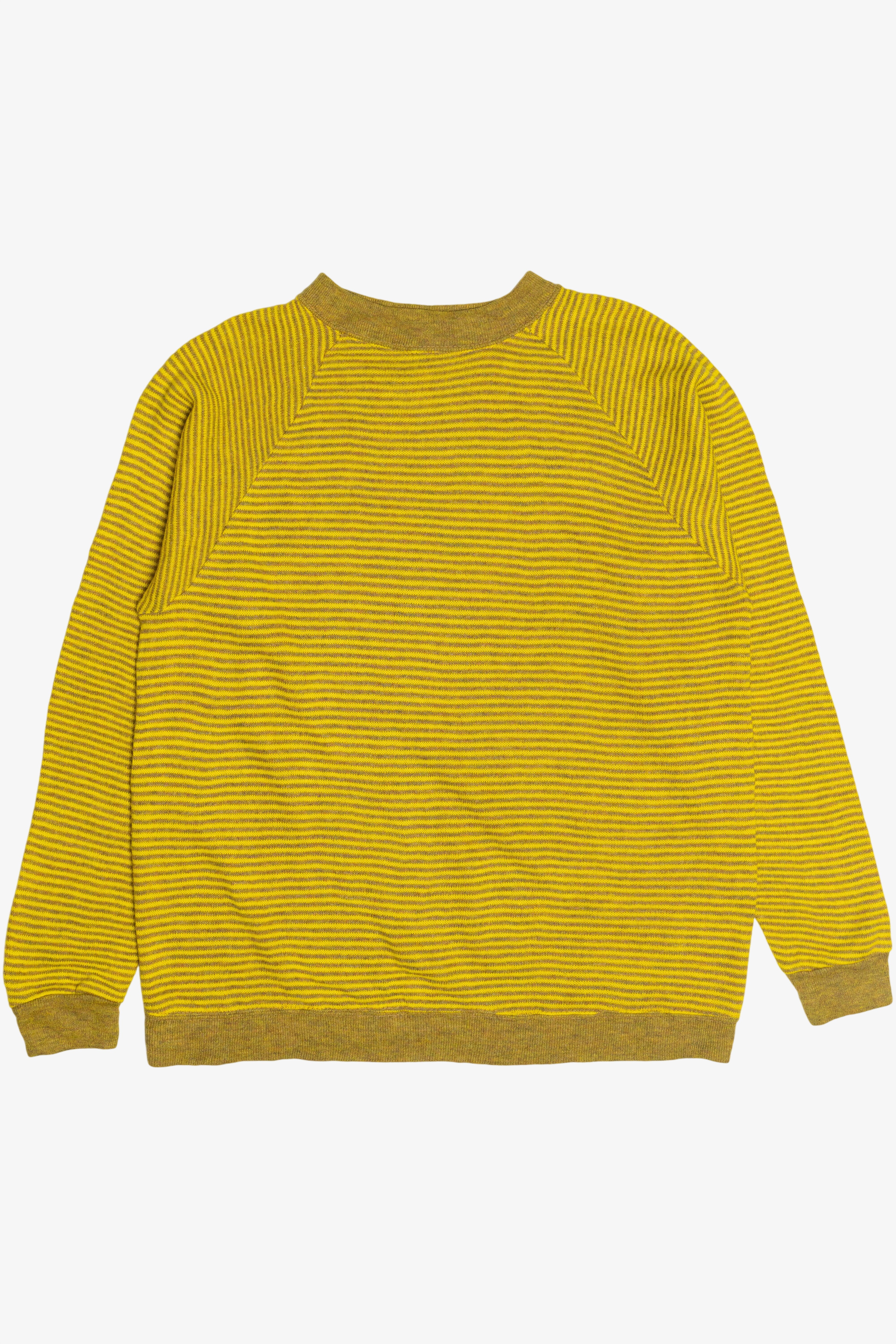 Vintage Mustard Yellow Thin Striped Sweatshirt (1980s)