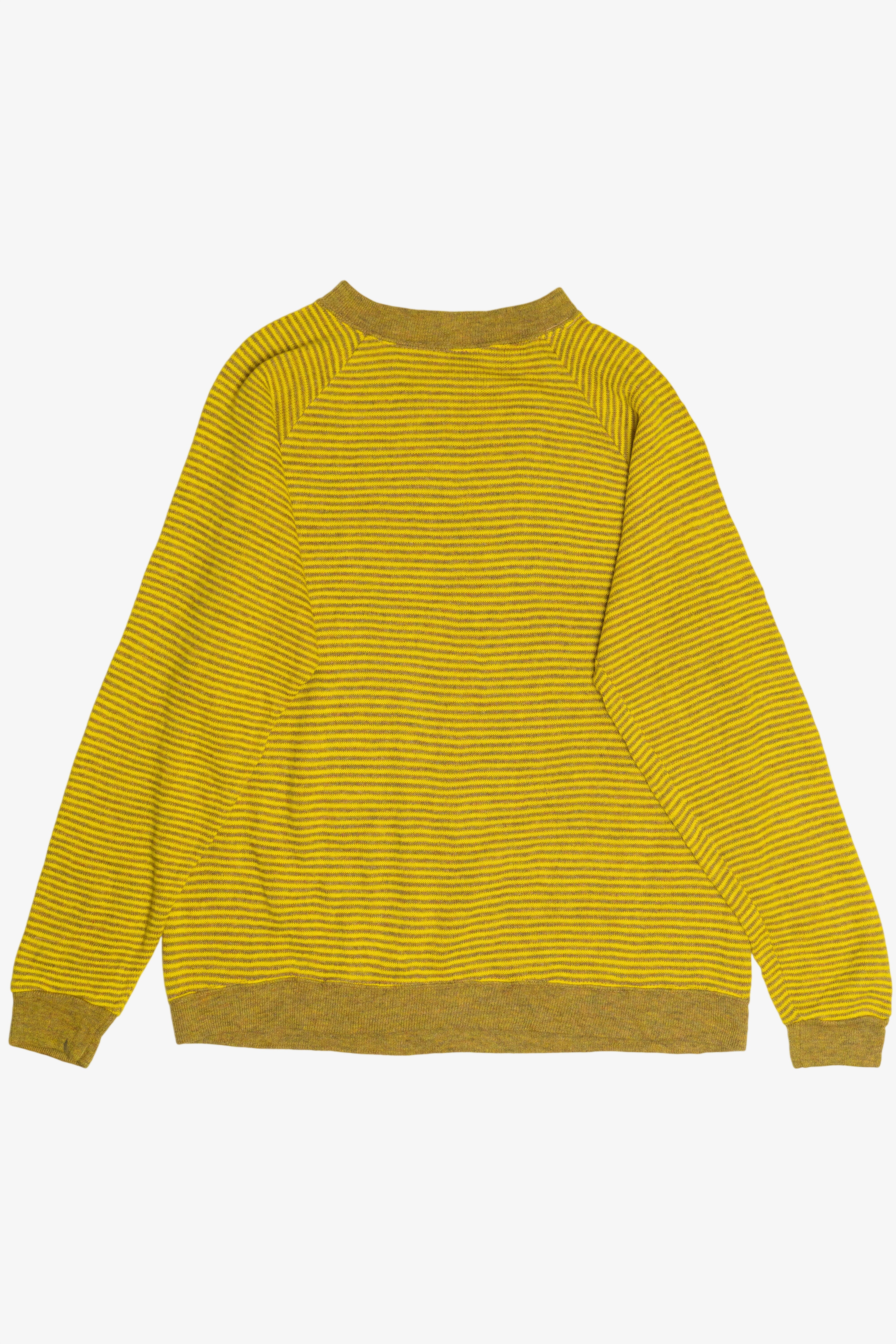 Vintage Mustard Yellow Thin Striped Sweatshirt (1980s)