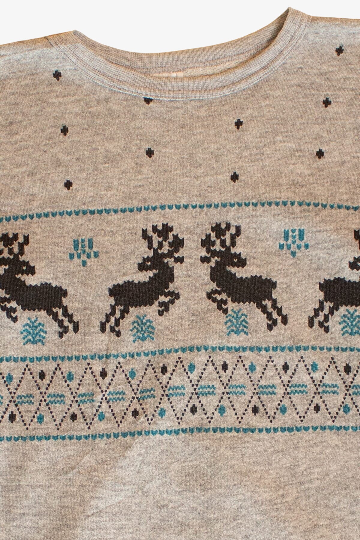 Vintage Reindeer Pattern Sweatshirt (1980s)