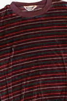 Vintage Purple Striped Velvet Sweatshirt (1980s)