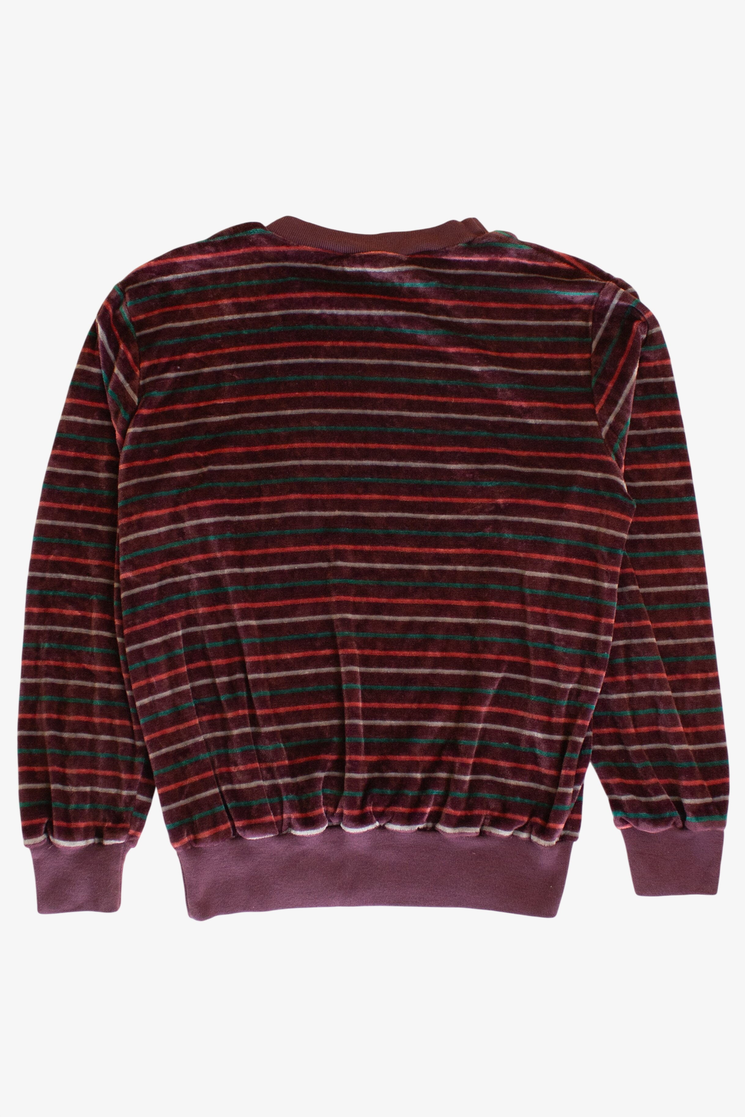 Vintage Purple Striped Velvet Sweatshirt (1980s)