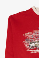 Vintage Red Morning Sun Winter Scene Sweatshirt (1990s)