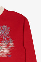 Vintage Red Morning Sun Winter Scene Sweatshirt (1990s)