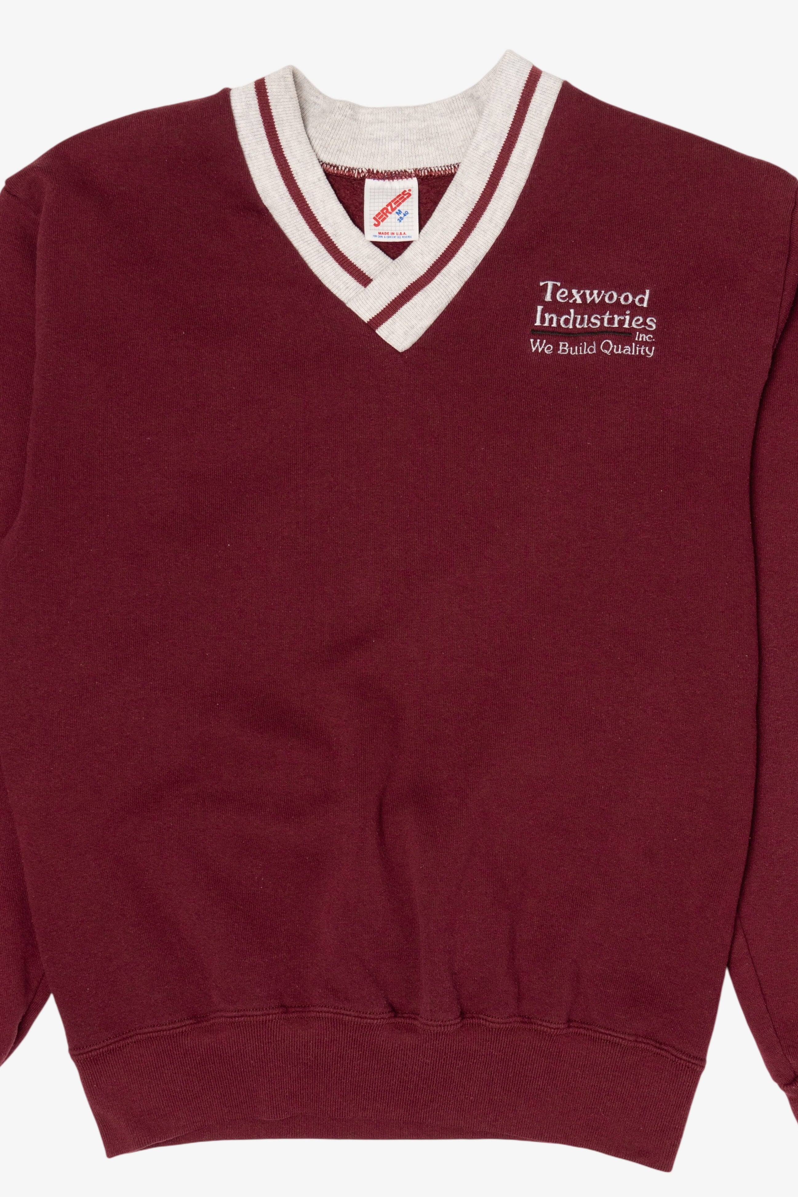 Vintage Red Texwood Industries Inc "We Build Quality" Sweatshirt (1990s)