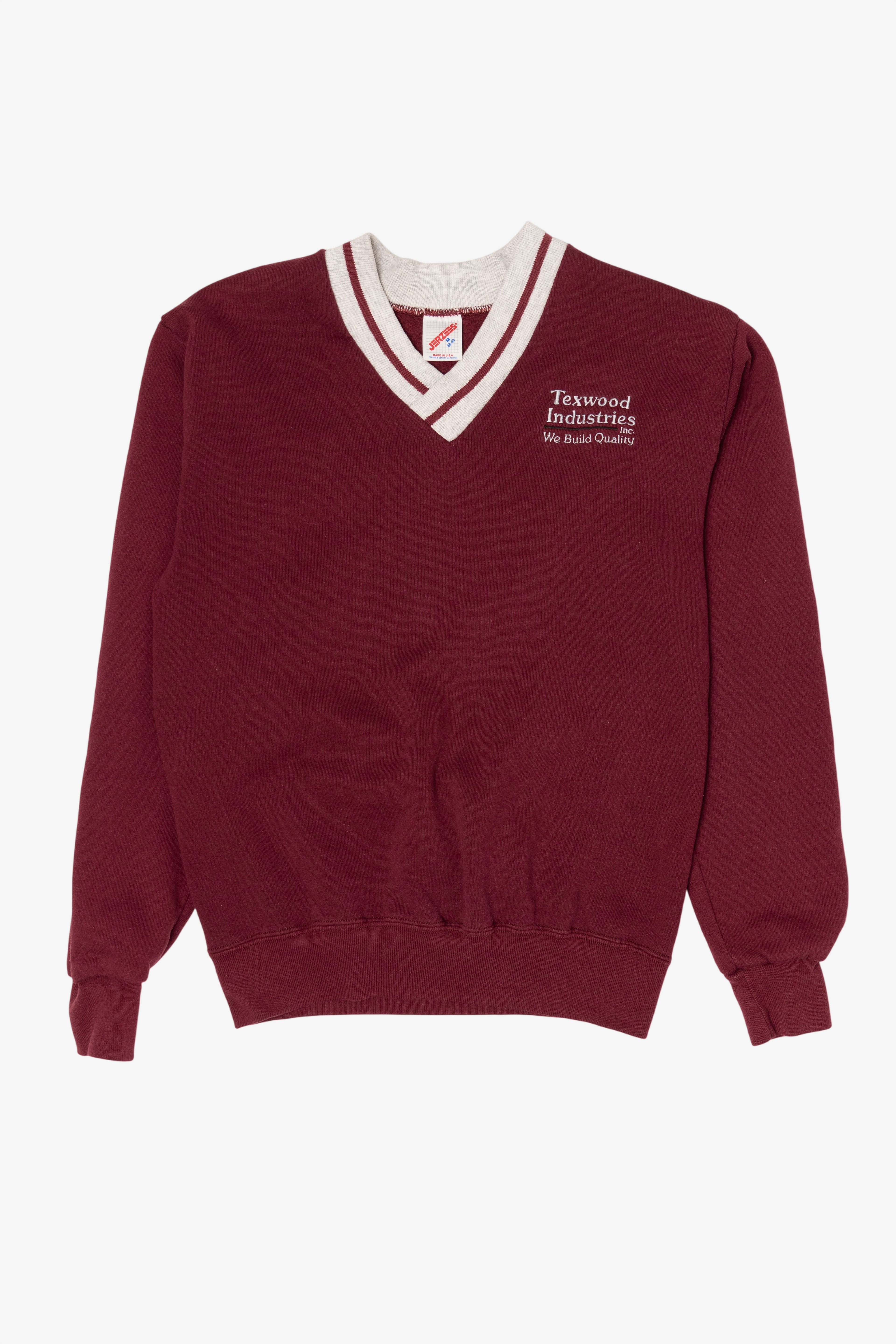 Vintage Red Texwood Industries Inc "We Build Quality" Sweatshirt (1990s)