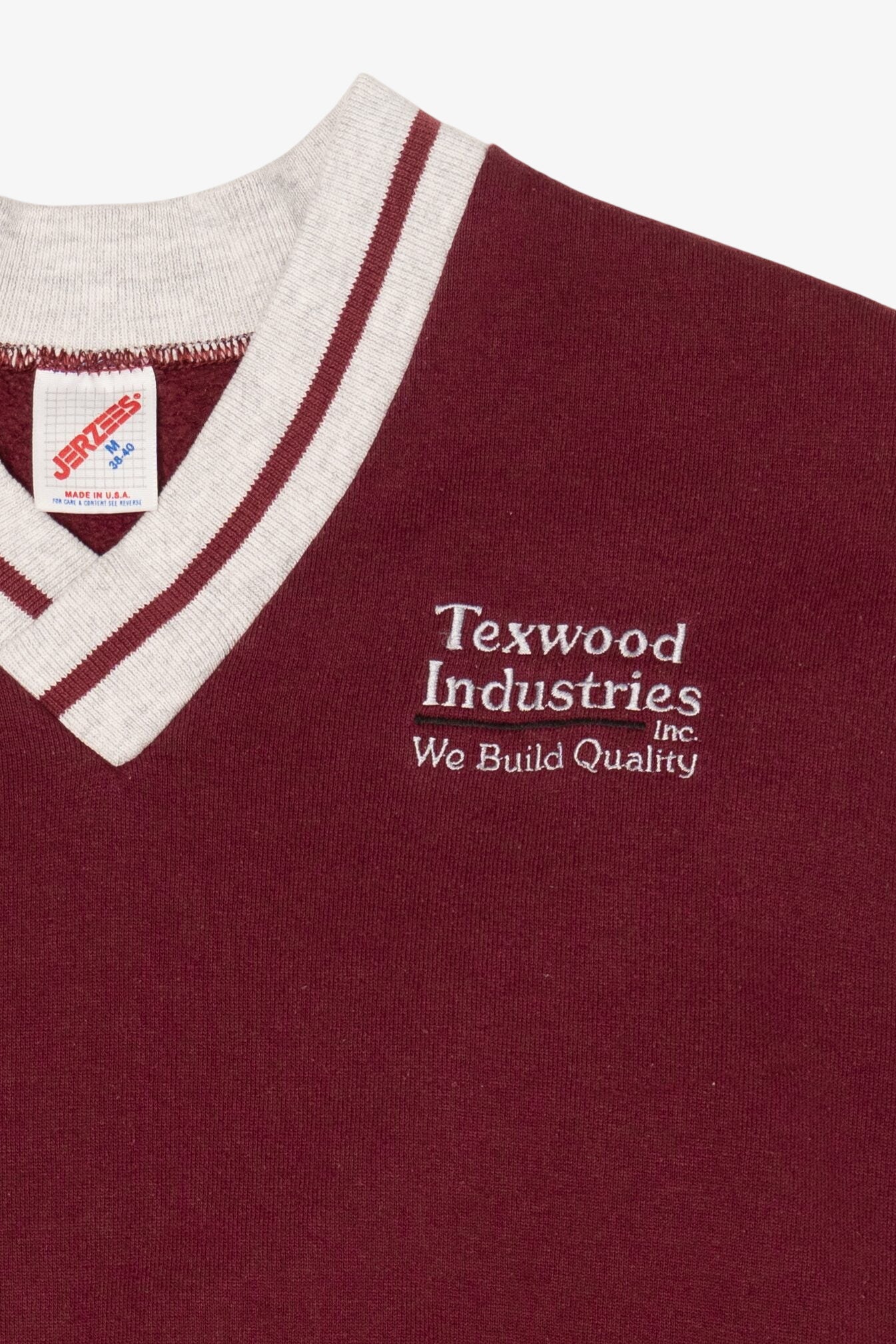 Vintage Red Texwood Industries Inc "We Build Quality" Sweatshirt (1990s)