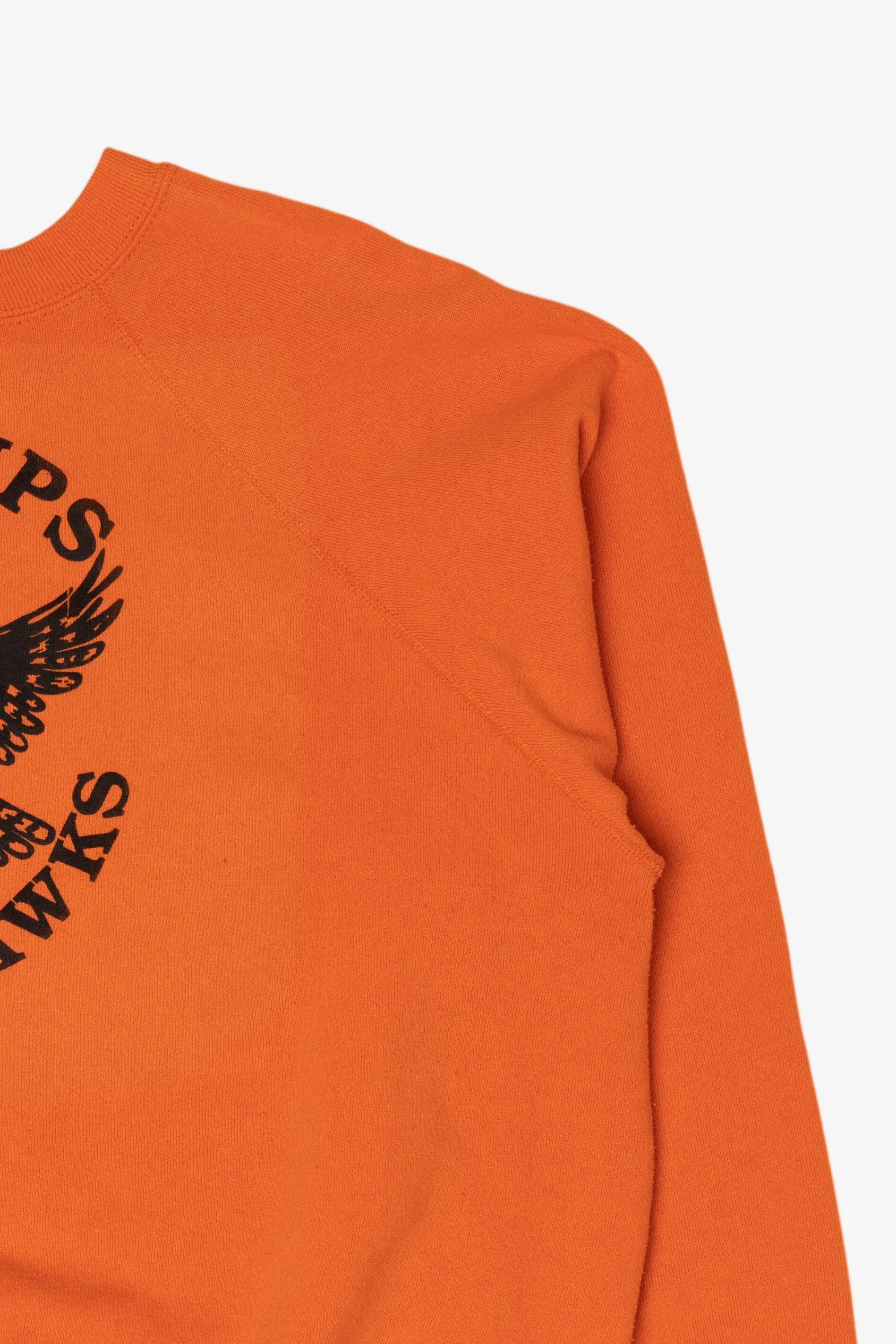 Vintage Orange Phillips Black Hawks Raglan Sweatshirt (1990s)