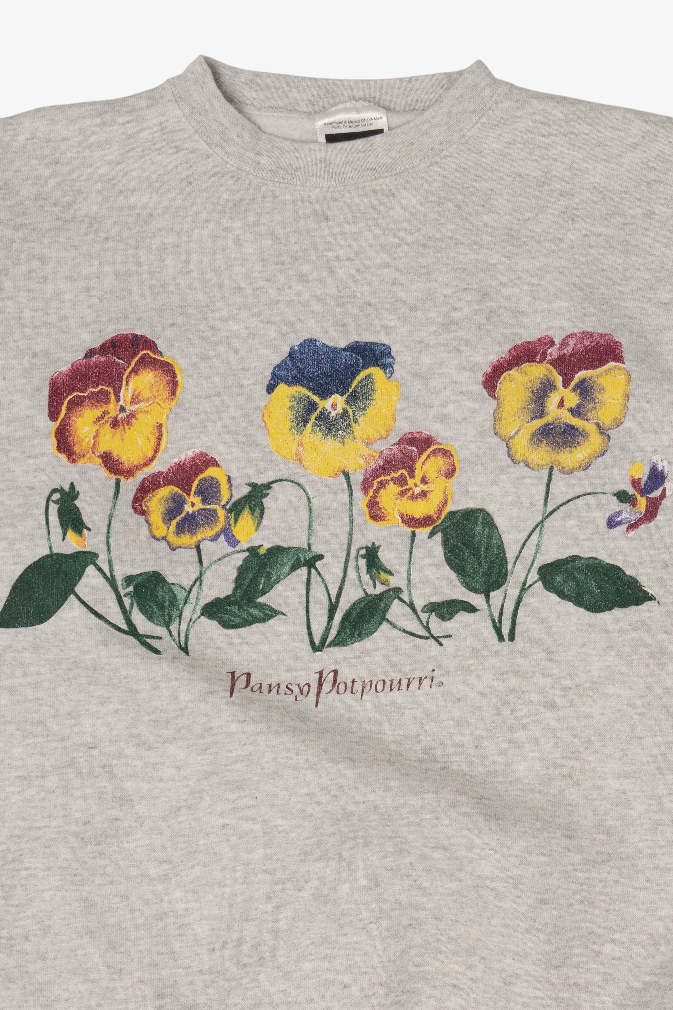 Vintage Pansy Potpourri Tultex Sweatshirt (1990s)