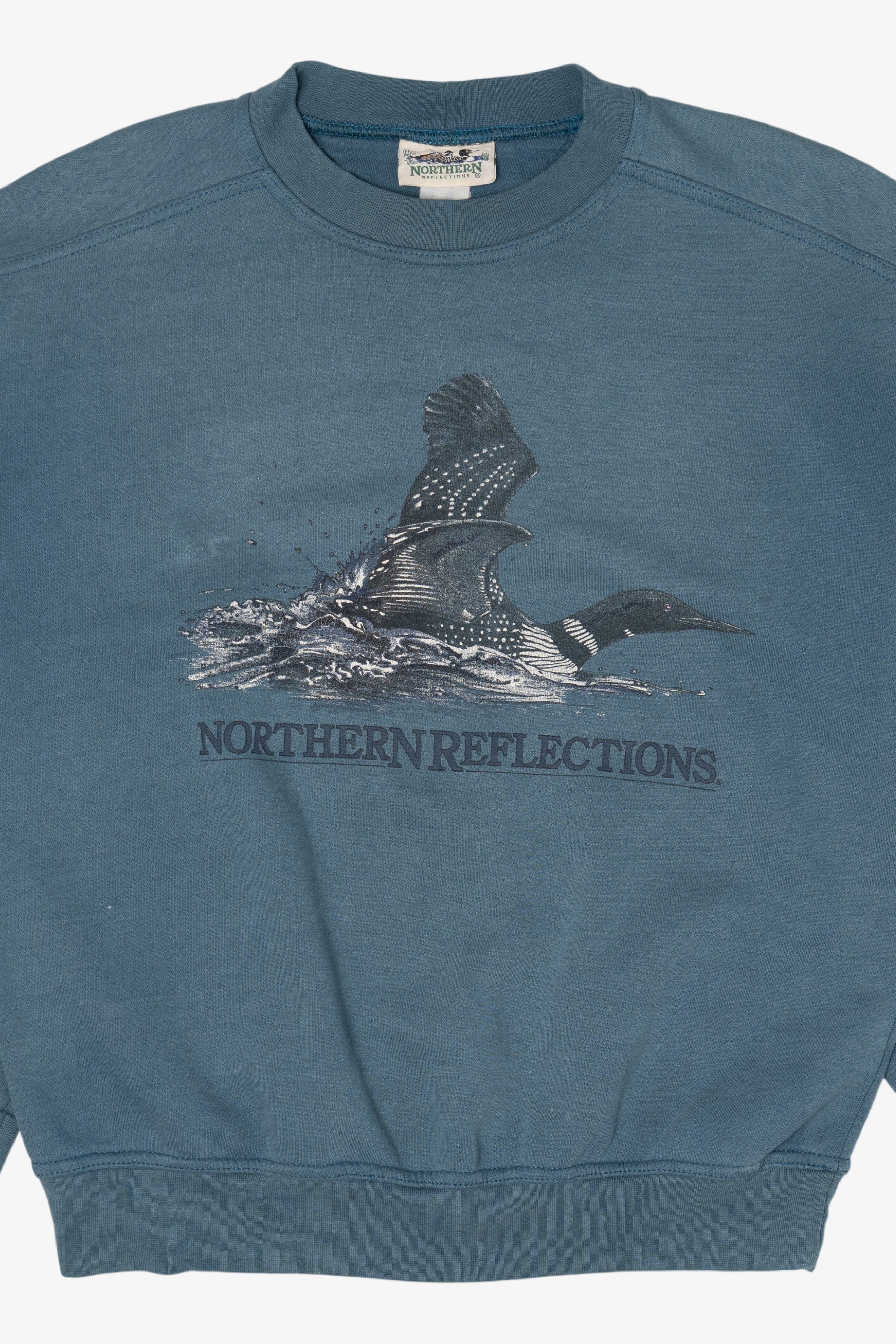 Vintage Blue Northern Reflections Loon Sweatshirt (1990s)