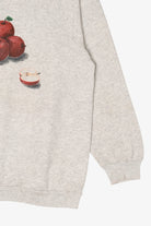 Vintage Light Gray Pile Of Apples Handpainted Sweatshirt (1990s)