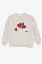 Vintage Light Gray Pile Of Apples Handpainted Sweatshirt (1990s)