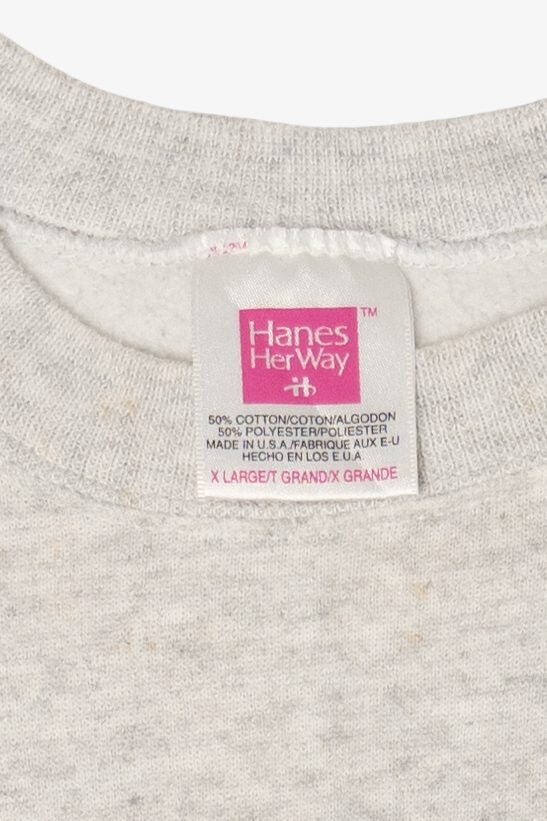 Vintage Light Gray Pile Of Apples Handpainted Sweatshirt (1990s)